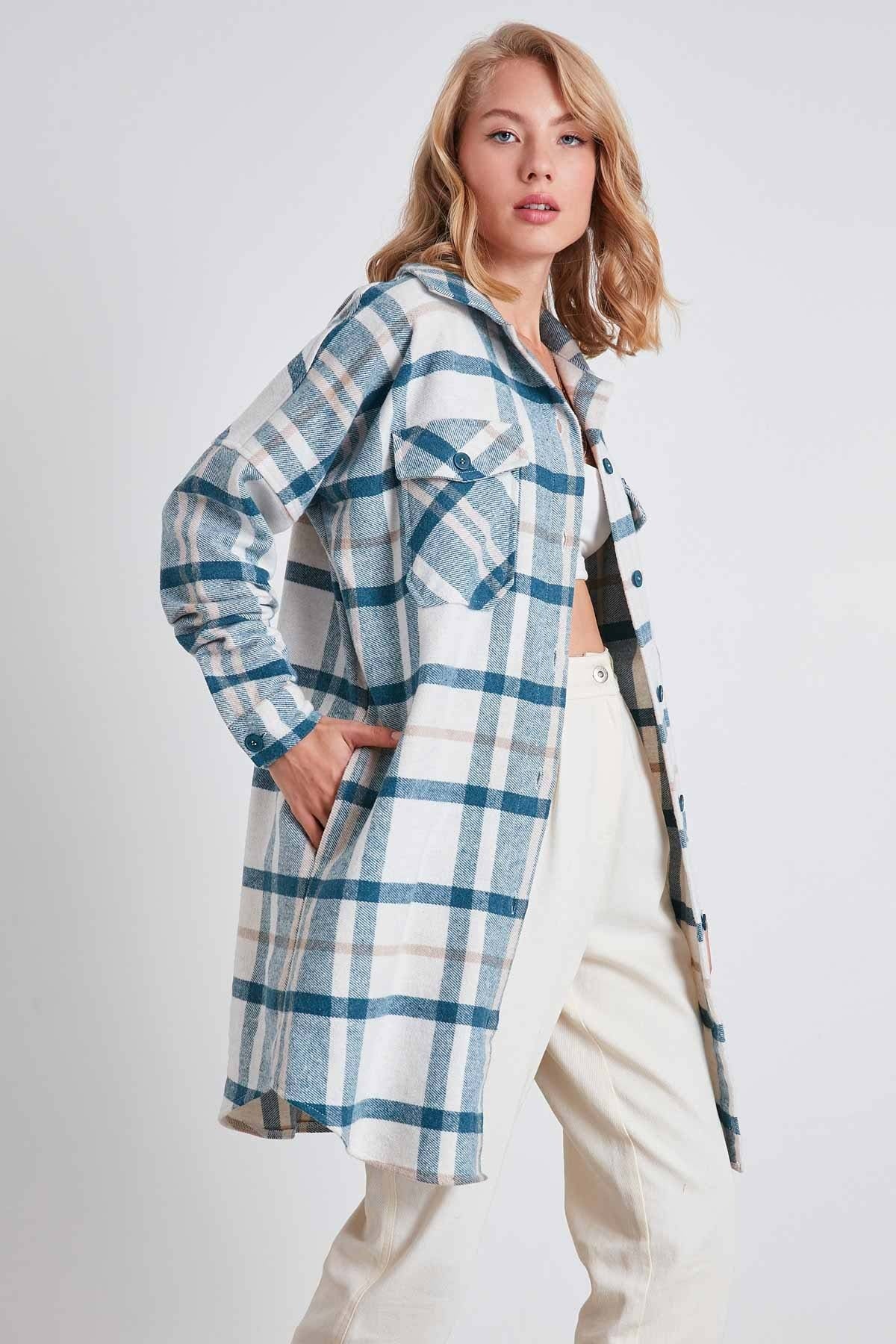 PLAID POCKET LUMBERJACK SHIRT DRESS
