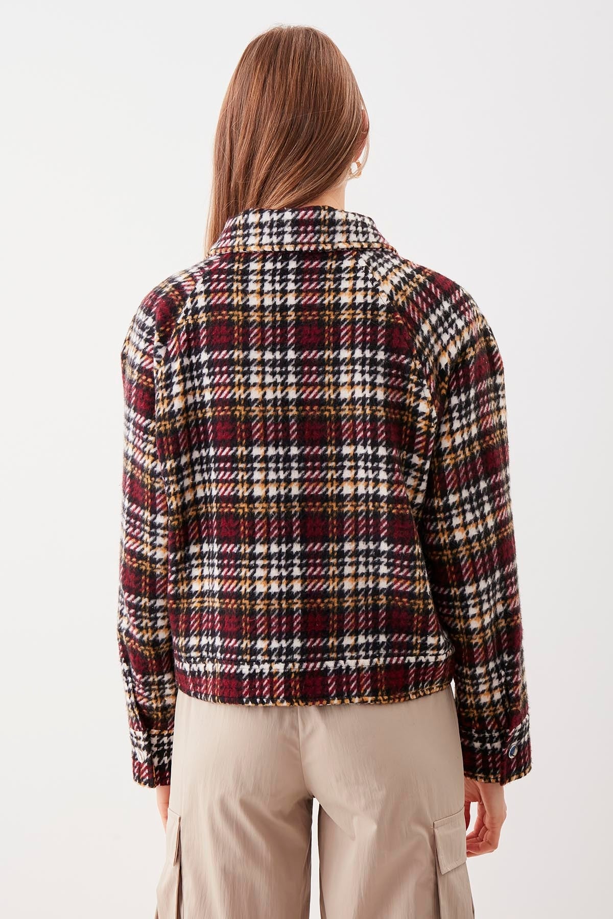PLAID PATTERN POCKET JACKET