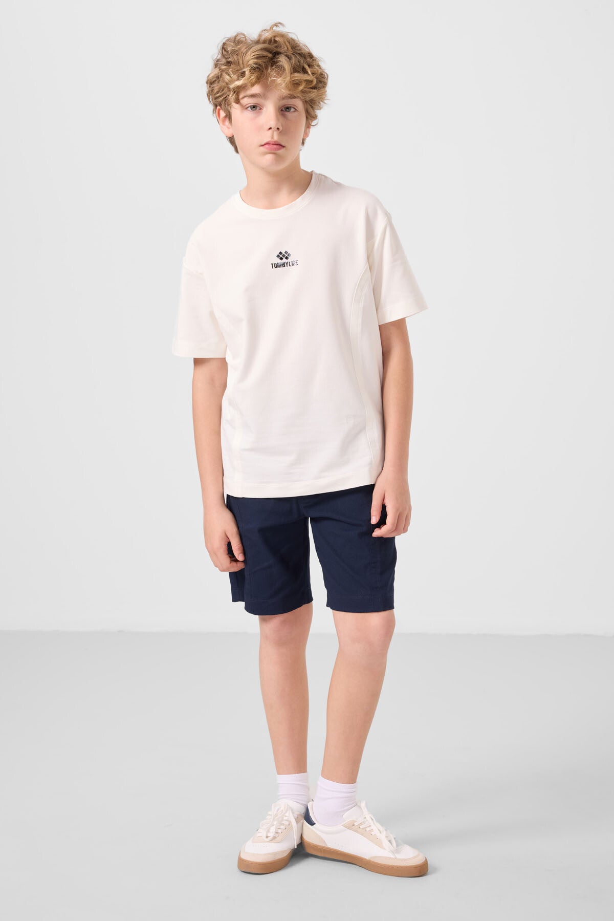 The oversized cotton oversized fit woven lightweight elastic Chino shorts set - 11276