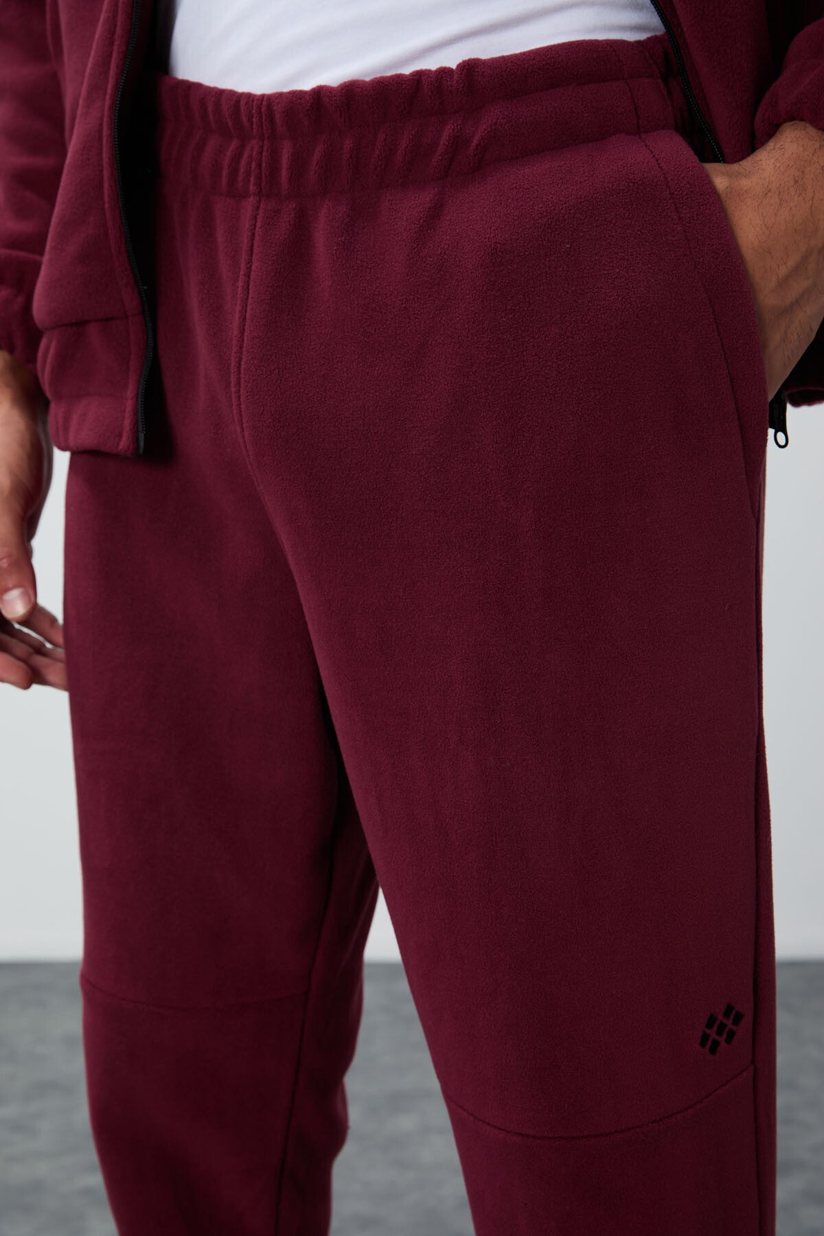 Purple Thick Soft Textured Comfort Fit Embroidered Men's Tracksuit Set - 85269