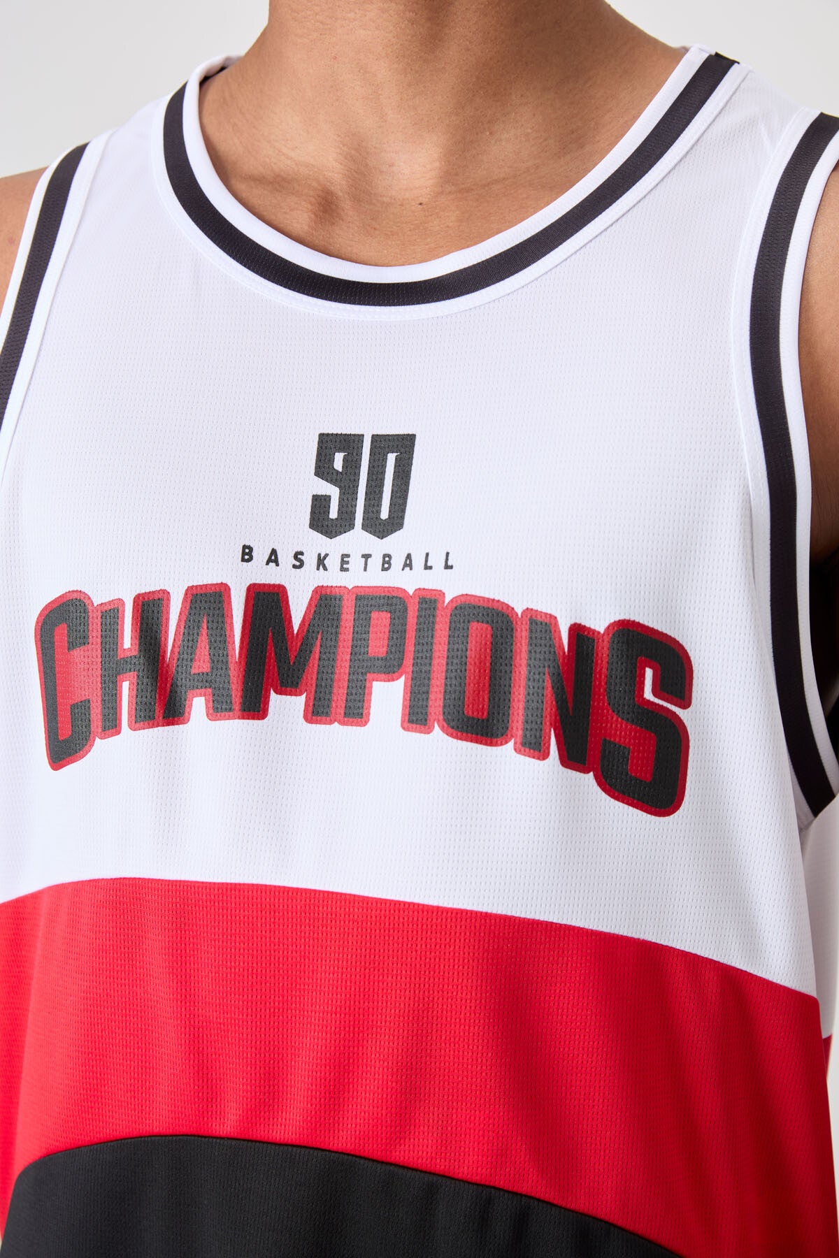Black Polyester Breathable Textured Thin Flexible Standard Fit Men's Basketball Singlet - 88395