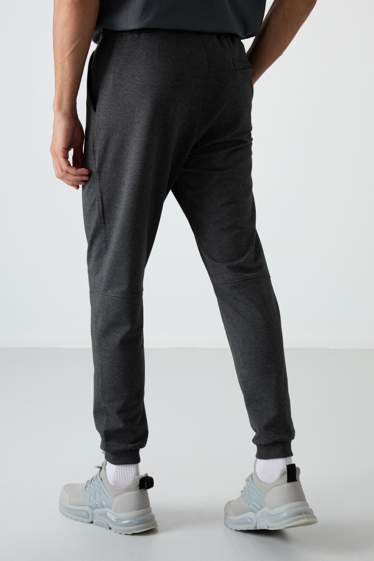 Melange Cotton Soft Textured Comfort Fit Embroidered Men's Jogger - 82123