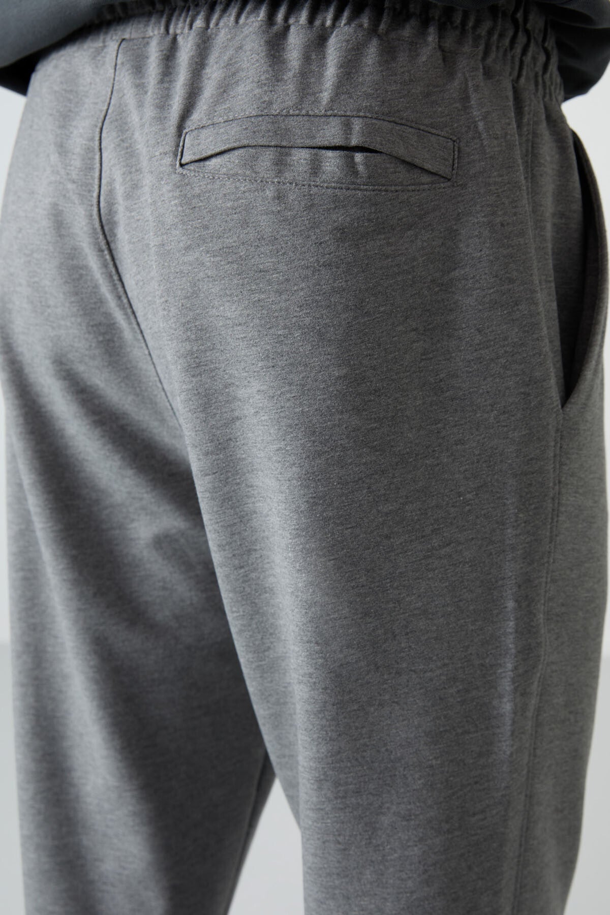 Grey Melange Cotton Soft Textured Comfort Fit Embroidered Men's Jogger - 82123