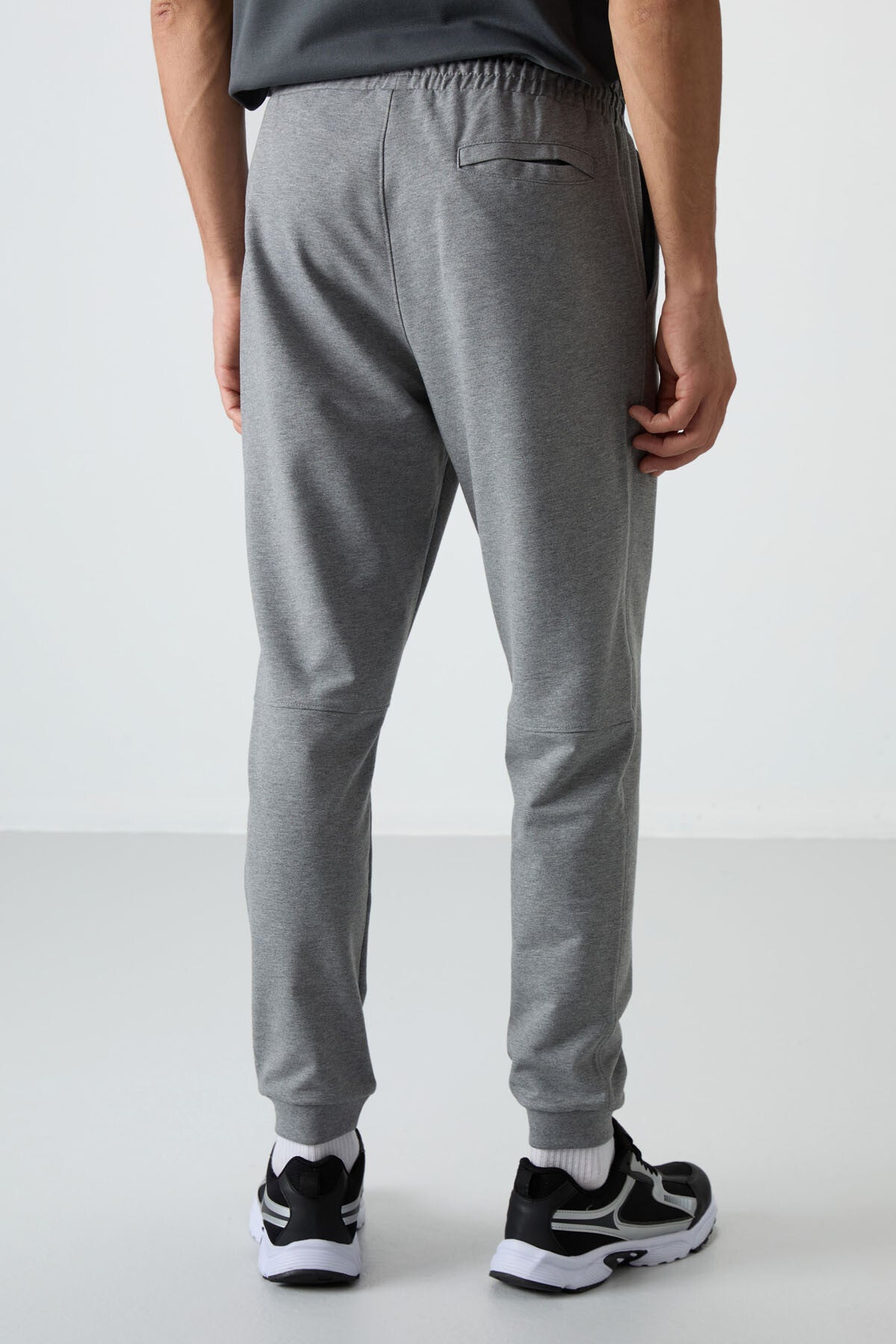 Grey Melange Cotton Soft Textured Comfort Fit Embroidered Men's Jogger - 82123