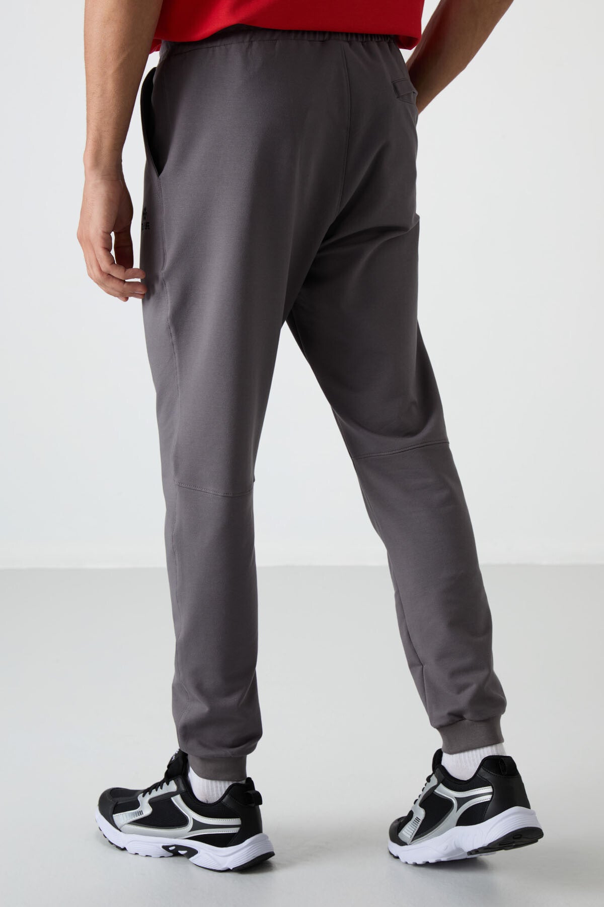Dark Grey Cotton Soft Textured Comfort Fit Embroidered Men's Jogger - 82123