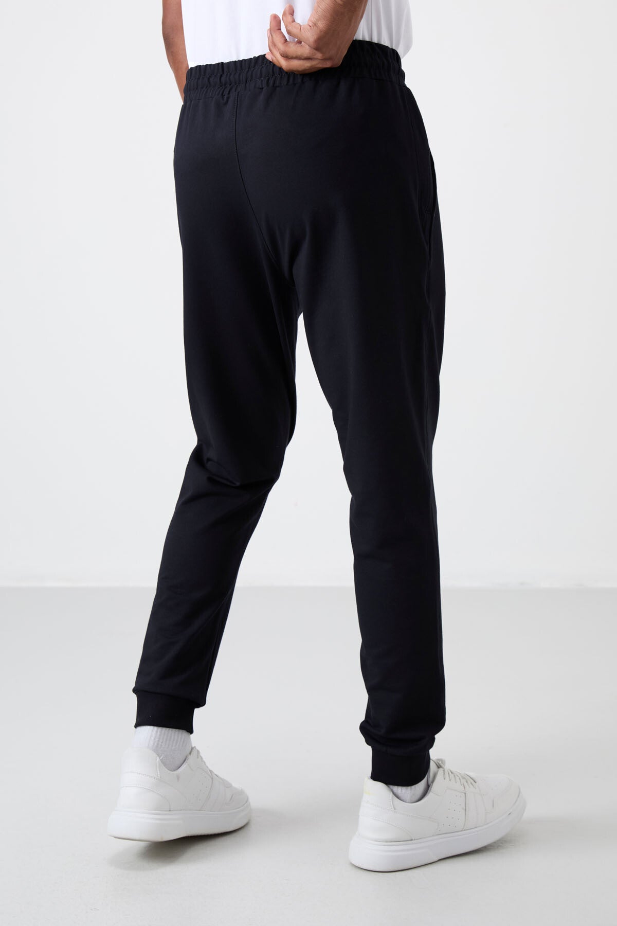 Navy Blue Cotton Soft Textured Standard Fit Embroidered Men's Tracksuit Bottom - 82133