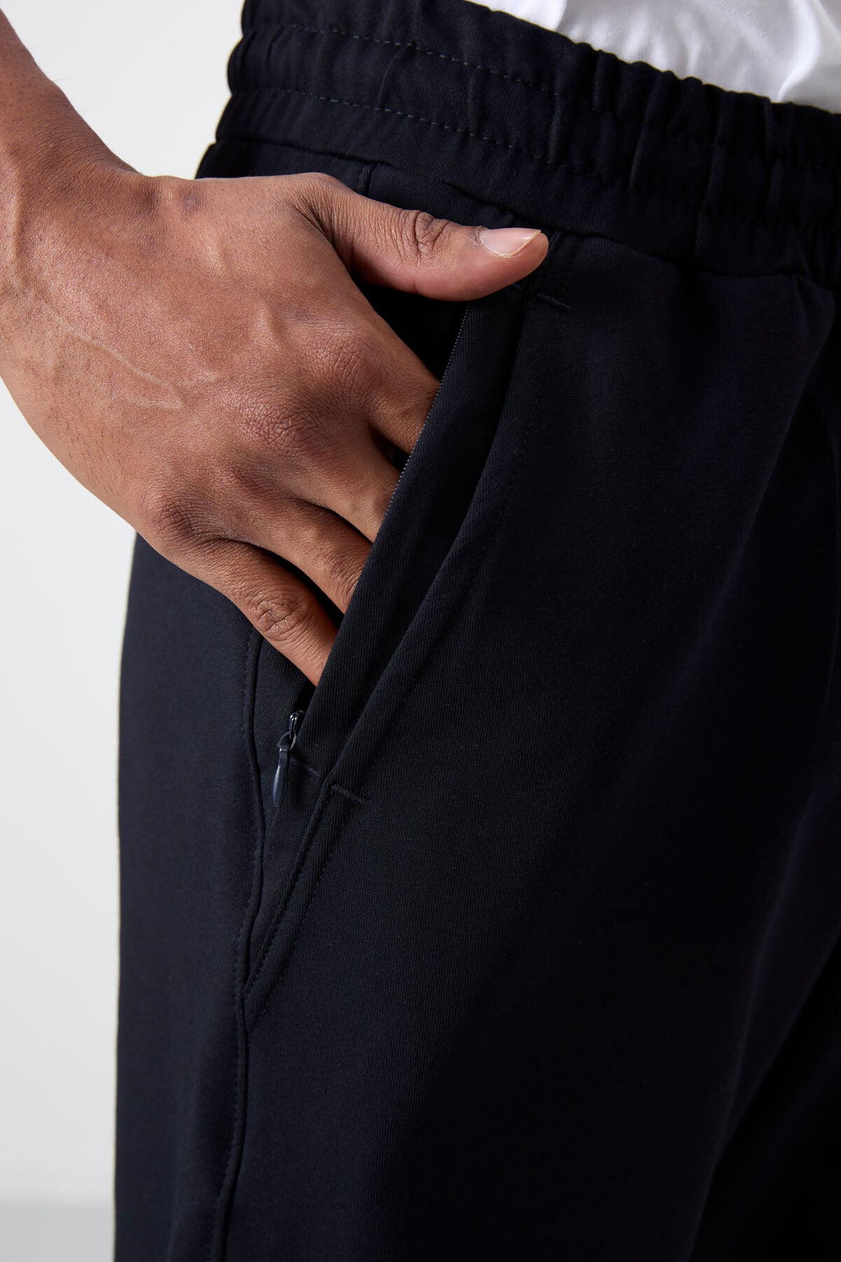 Navy Blue Cotton Soft Textured Standard Fit Embroidered Men's Tracksuit Bottom - 82133