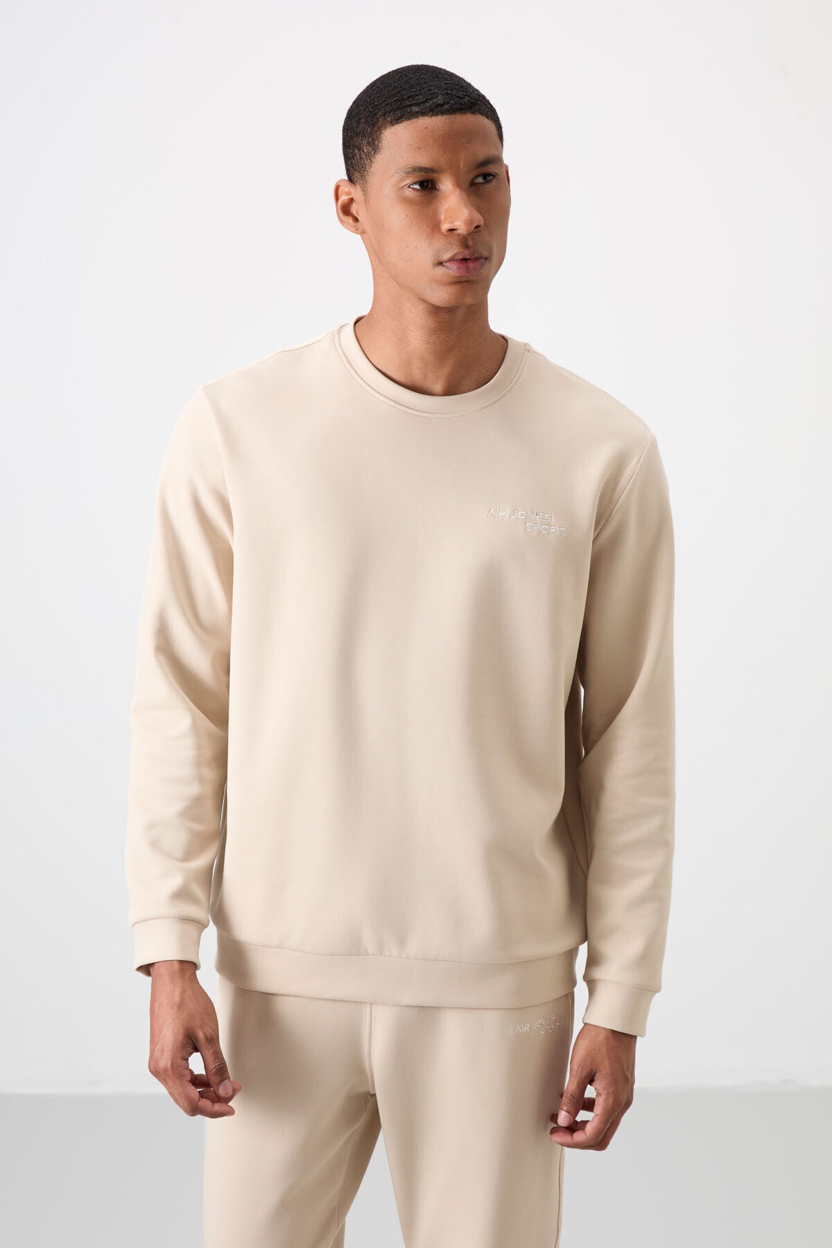 Cotton Thick Soft Textured Comfort Fit Embroidered Men's Tracksuit Set - 85254