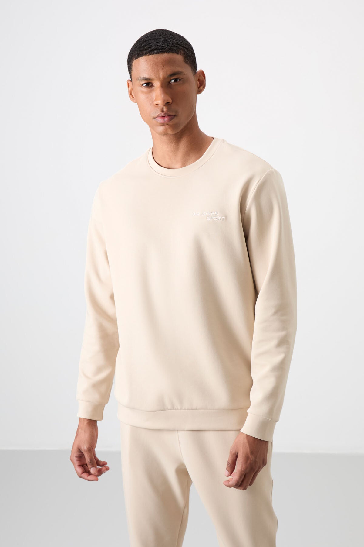 Cotton Thick Soft Textured Comfort Fit Embroidered Men's Tracksuit Set - 85254