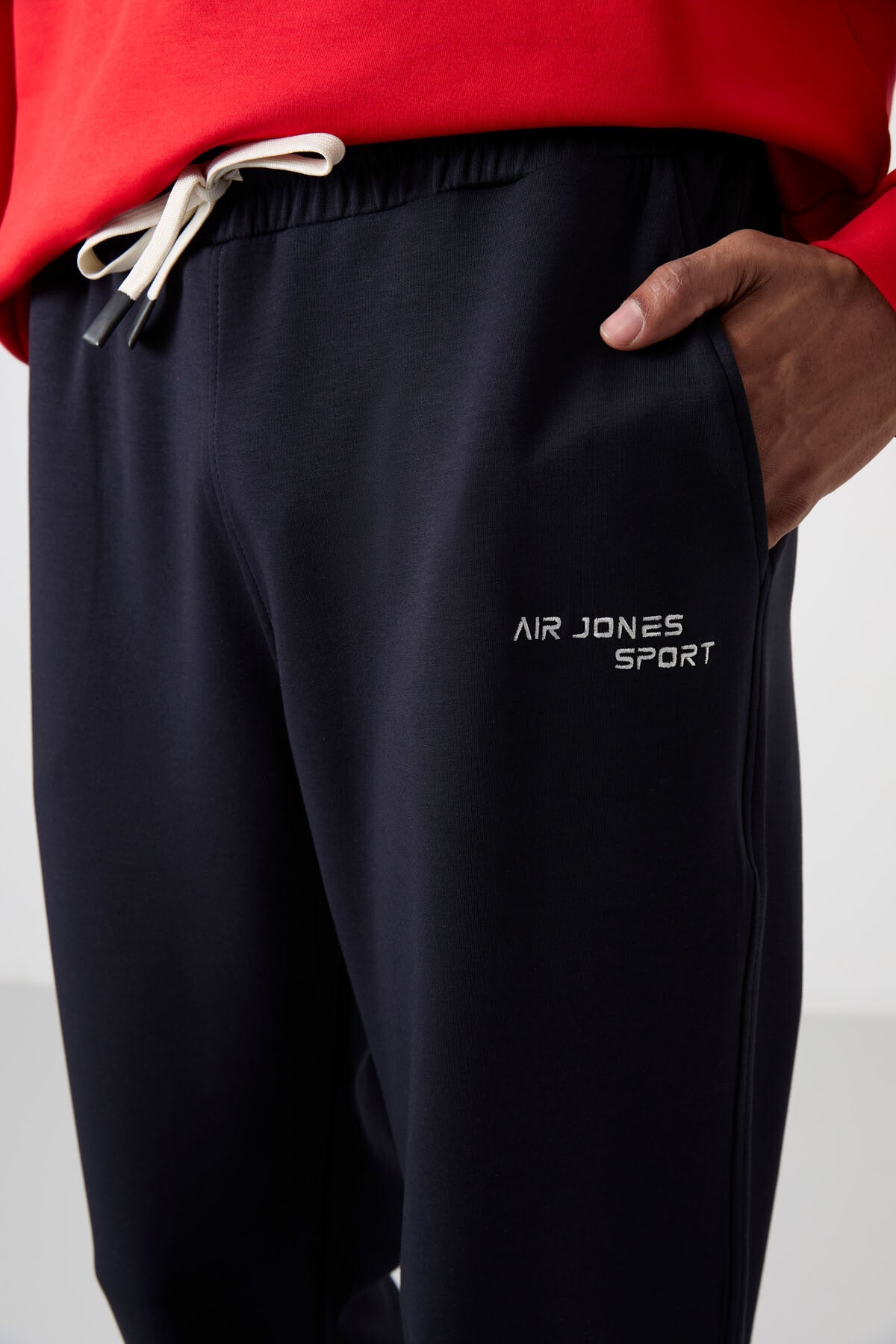 Fiesta - Navy Blue Cotton Thick Soft Textured Comfort Fit Embroidered Men's Tracksuit Set - 85254