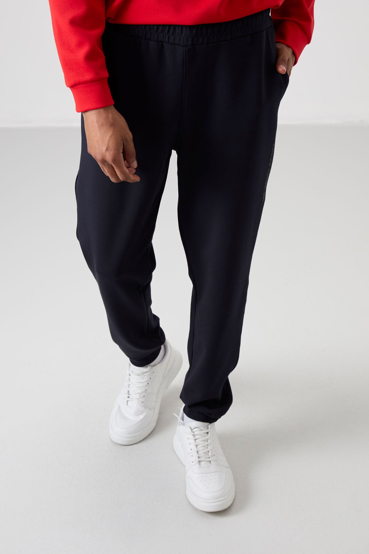 Fiesta - Navy Blue Cotton Thick Soft Textured Comfort Fit Printed Men's Tracksuit Set - 85253