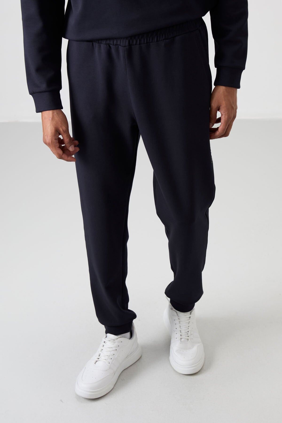 Navy Blue Cotton Thick Soft Textured Comfort Fit Printed Men's Tracksuit Set - 85253