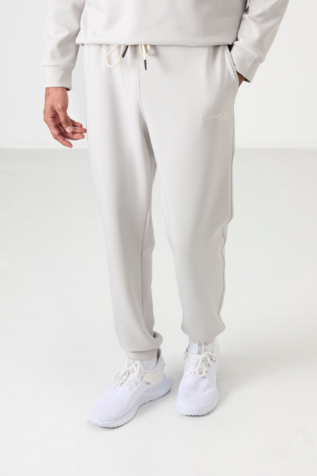 Stone Cotton Thick Soft Textured Comfort Fit Embroidered Men's Tracksuit Set - 85254