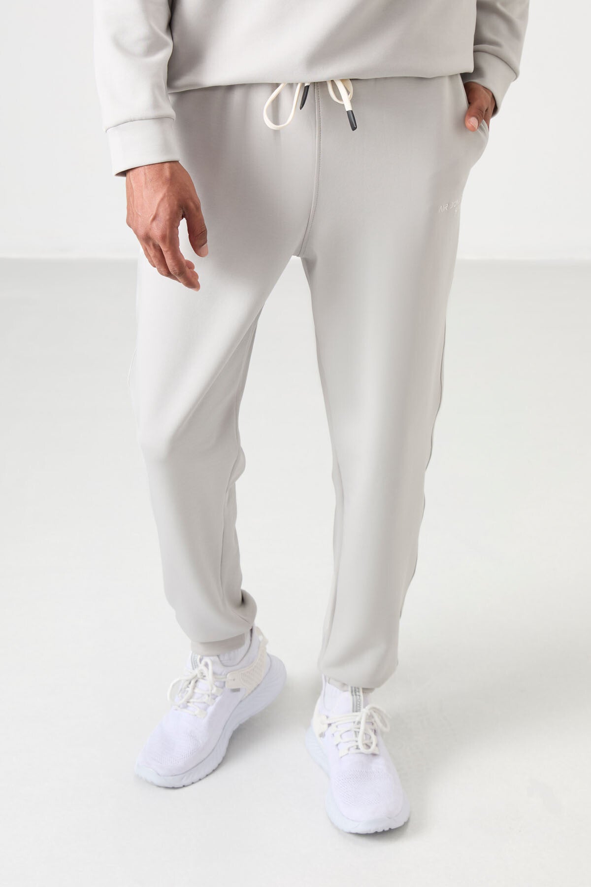 Stone Cotton Thick Soft Textured Comfort Fit Embroidered Men's Tracksuit Set - 85254