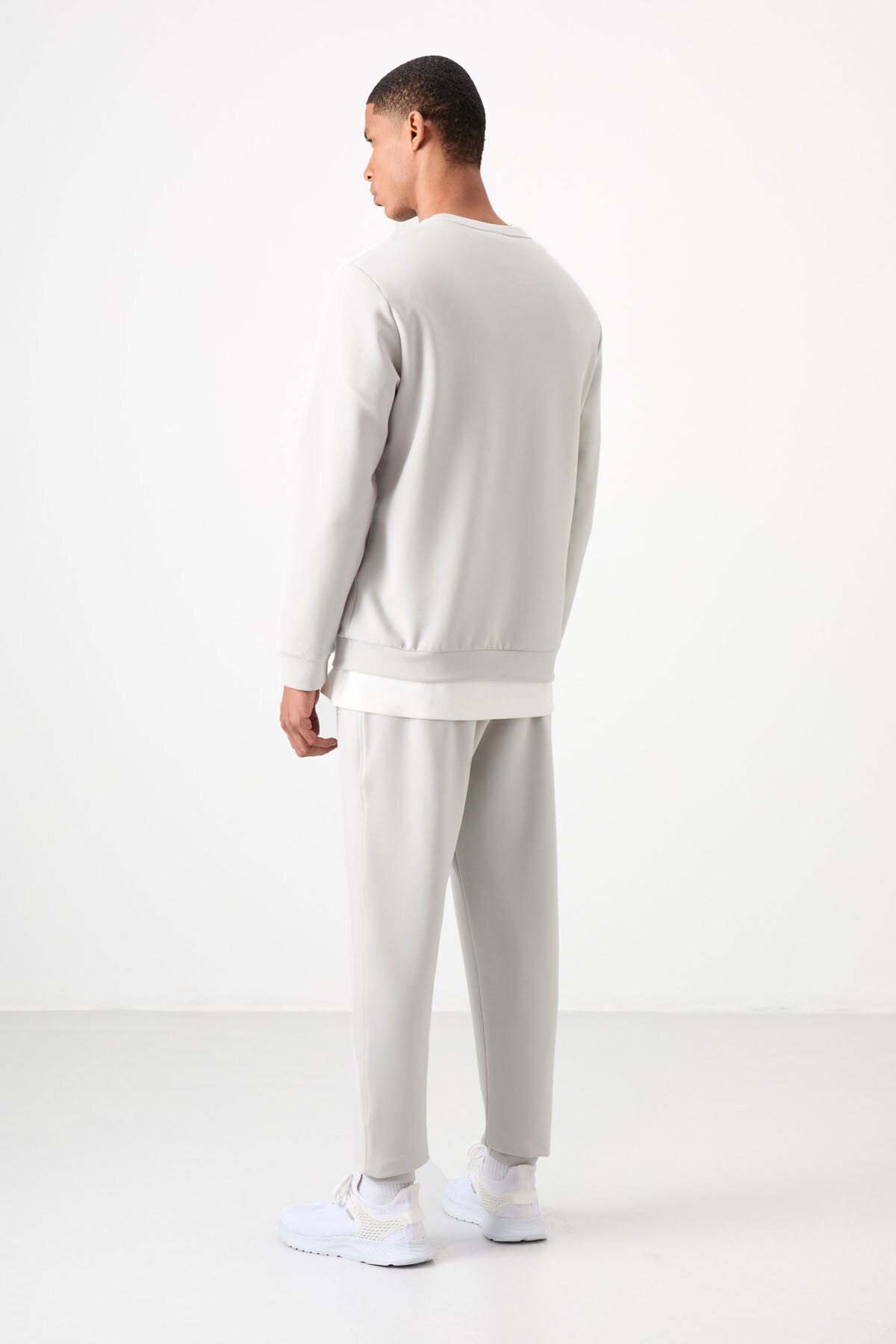 Stone Cotton Thick Soft Textured Comfort Fit Embroidered Men's Tracksuit Set - 85254