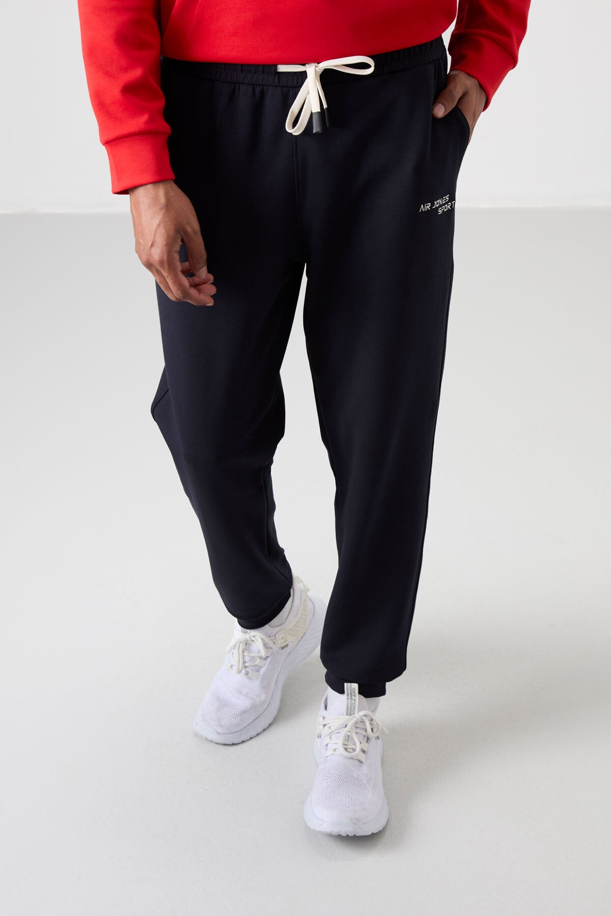 Fiesta - Navy Blue Cotton Thick Soft Textured Comfort Fit Embroidered Men's Tracksuit Set - 85255
