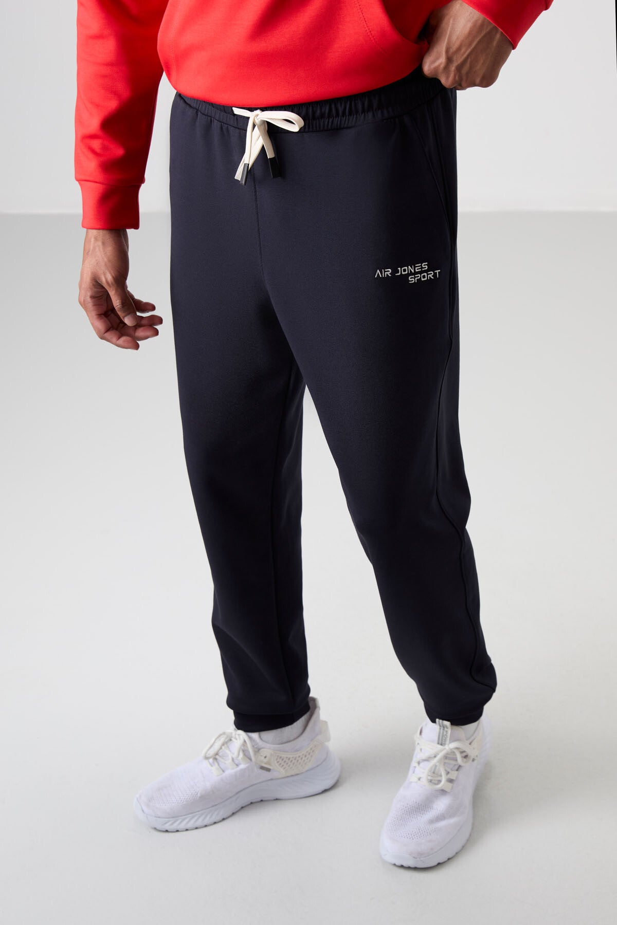 Fiesta - Navy Blue Cotton Thick Soft Textured Comfort Fit Embroidered Men's Tracksuit Set - 85255