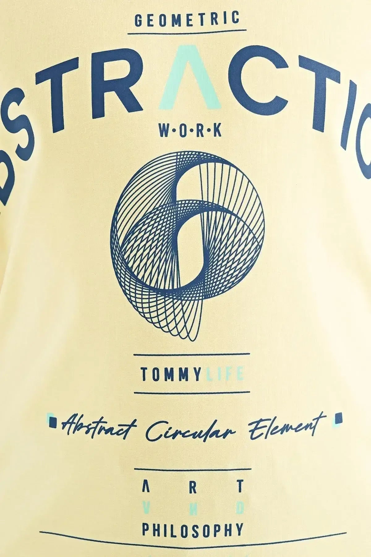 Yellow Print Detailed O Collar Standard Cut Boys' T-Shirt - 11103