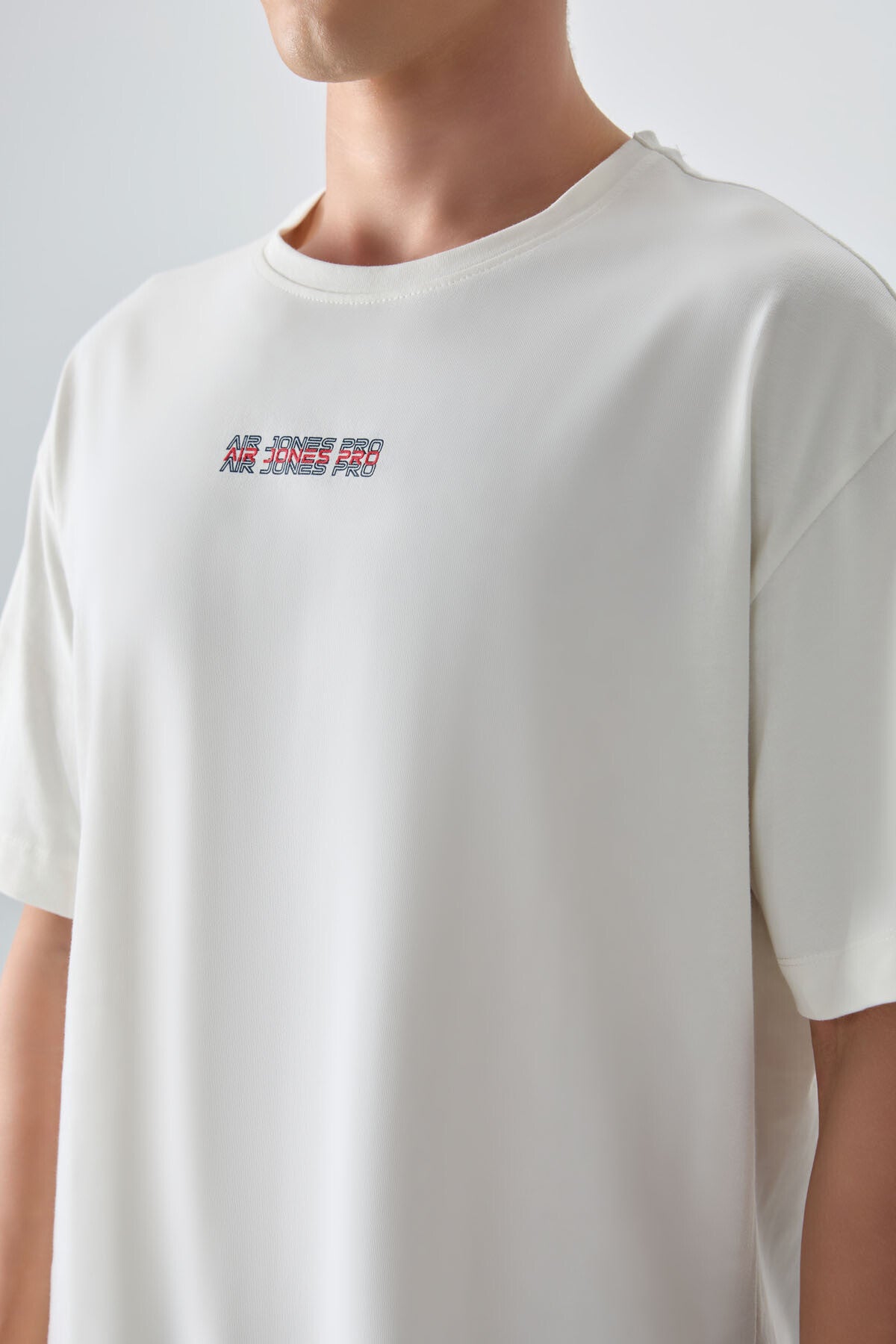 Ecru 100% Cotton Thick Soft Textured Oversize Fit Printed Men's T-Shirt - 88354