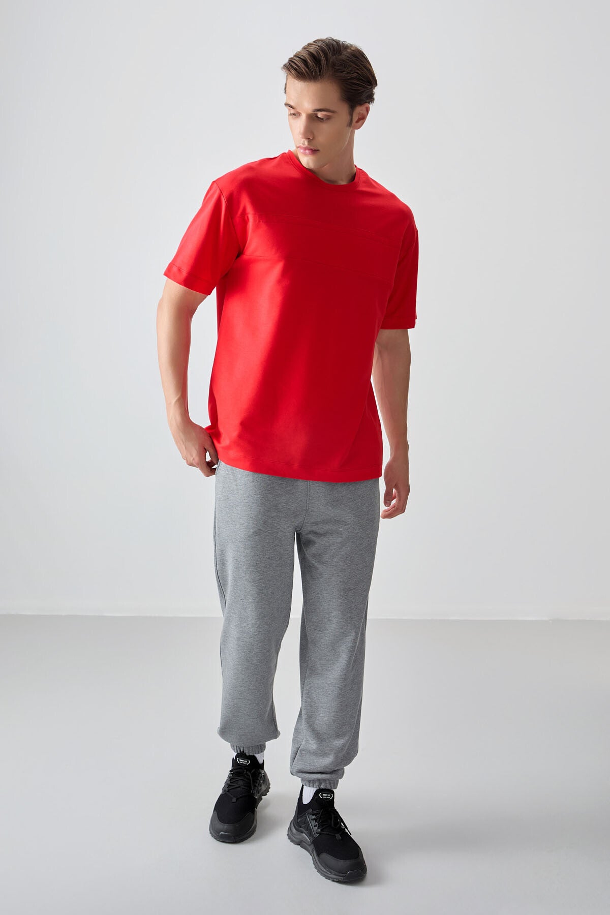 Fiesta Cotton Thick Soft Textured Oversize Fit Basic Men's T-Shirt - 88378