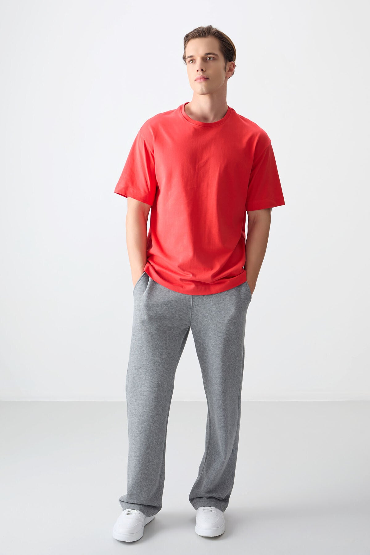 Fiesta 100% Cotton Thick Soft Textured Oversize Fit Basic Men's T-Shirt - 88353