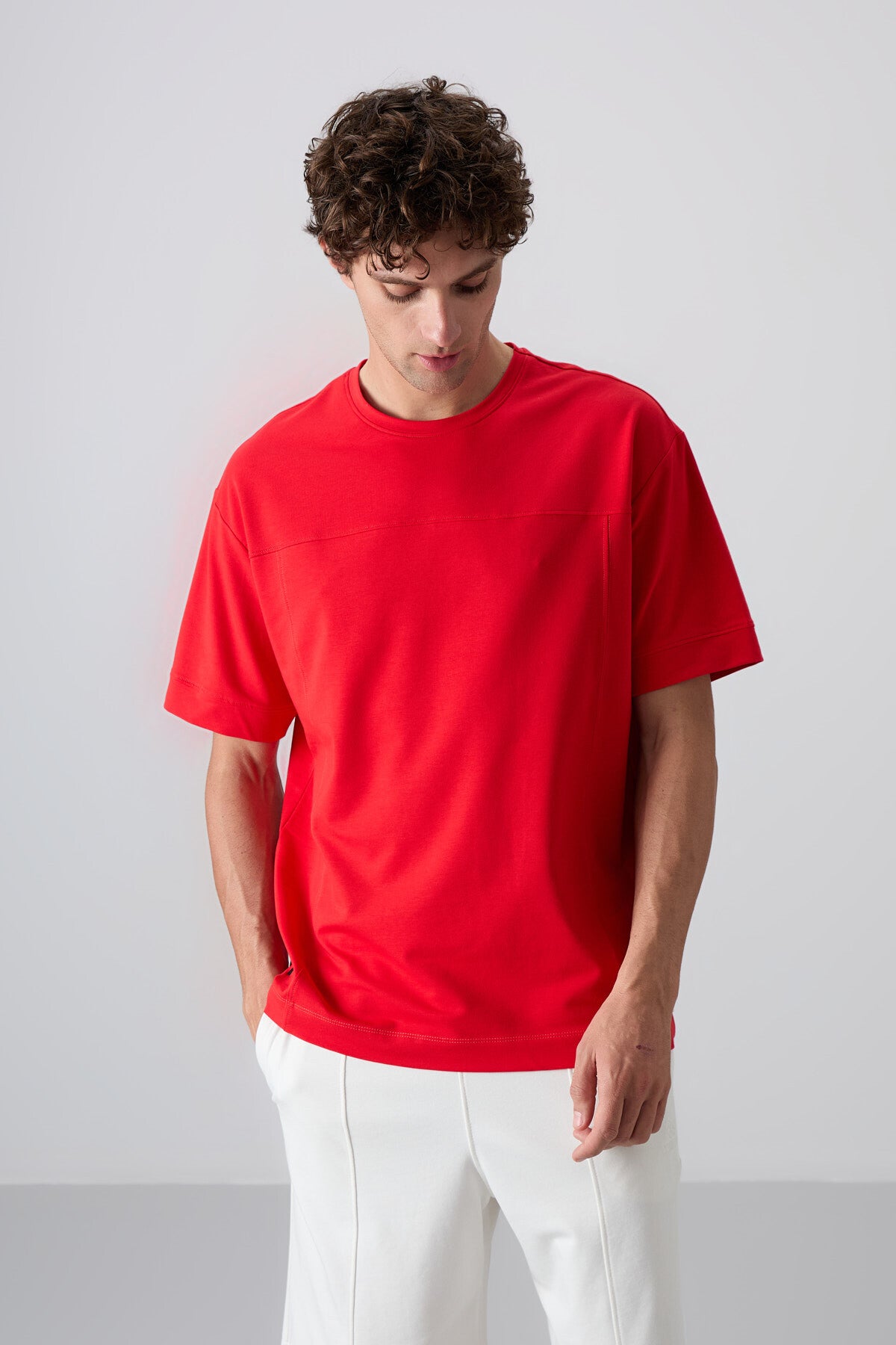 Fiesta Cotton Thick Soft Textured Oversize Fit Basic Men's T-Shirt - 88349