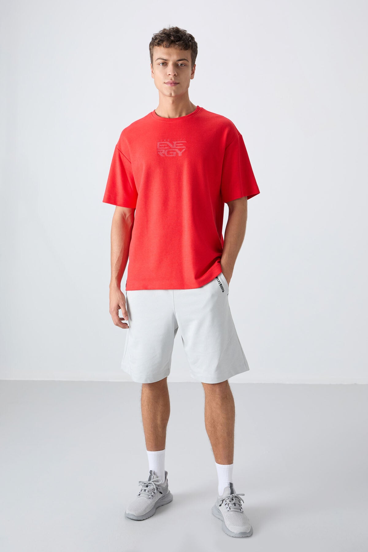 Fiesta Cotton Thick Textured Surface Oversize Fit Printed Men's T-Shirt - 88336