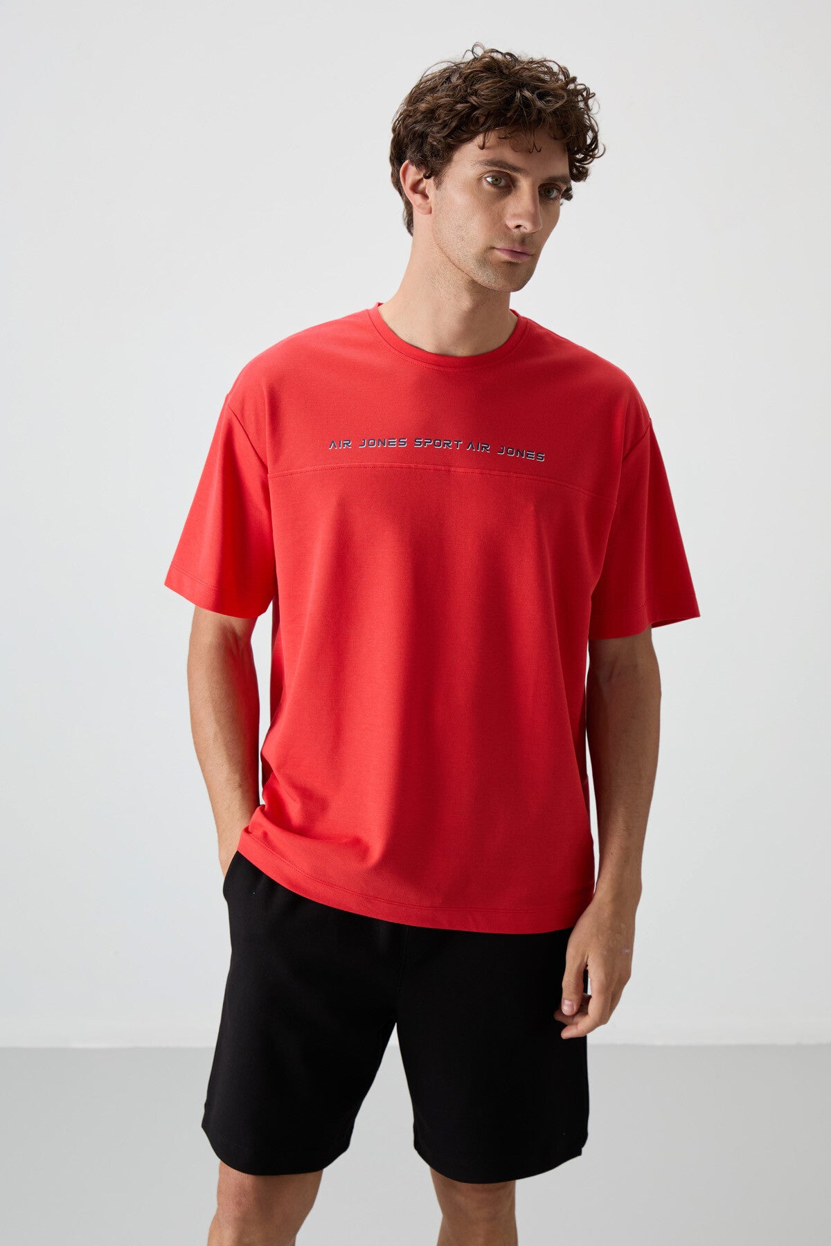 Fiesta Cotton Thick Textured Surface Oversize Fit Printed Men's T-Shirt - 88371