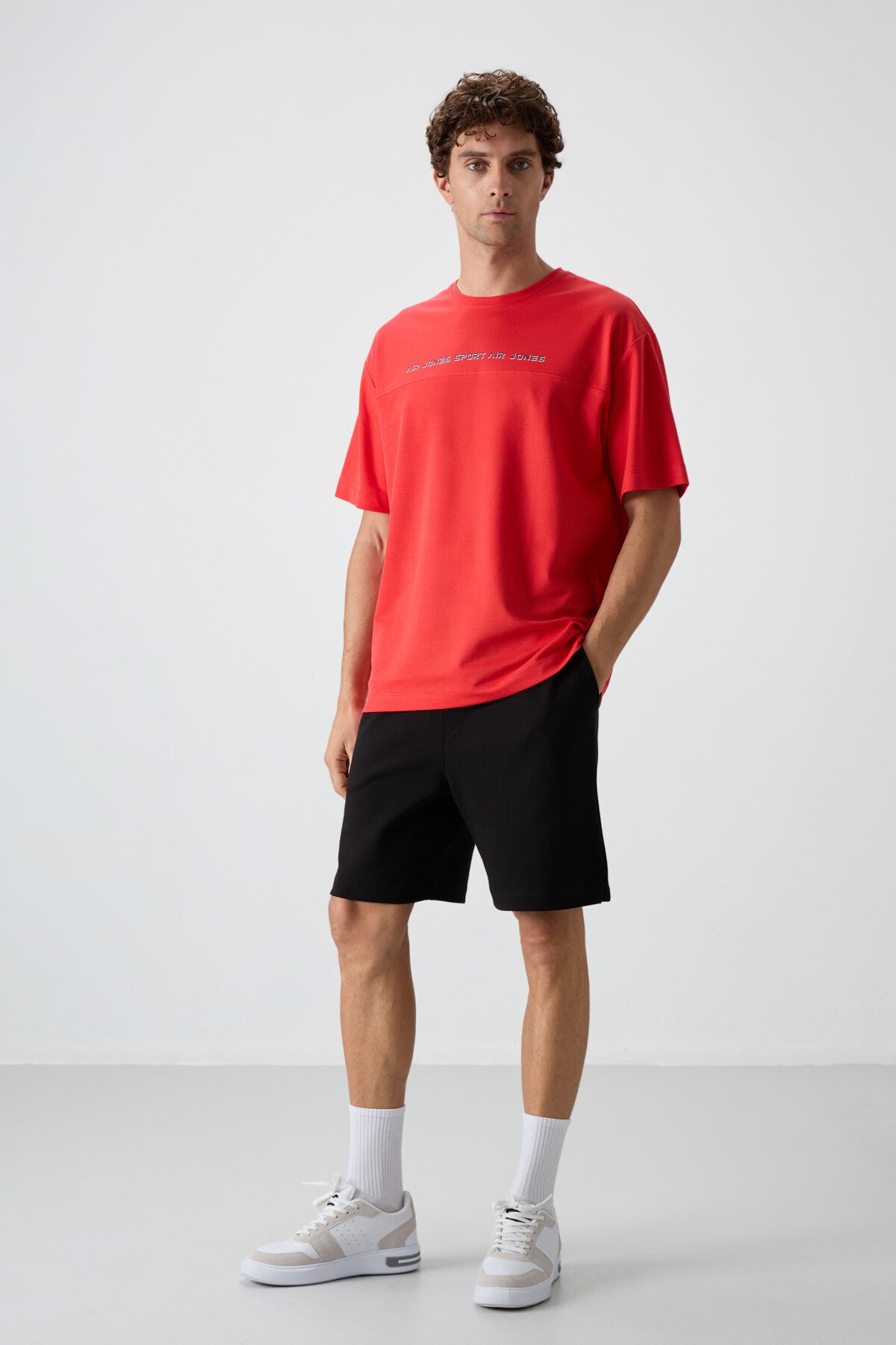 Fiesta Cotton Thick Textured Surface Oversize Fit Printed Men's T-Shirt - 88371