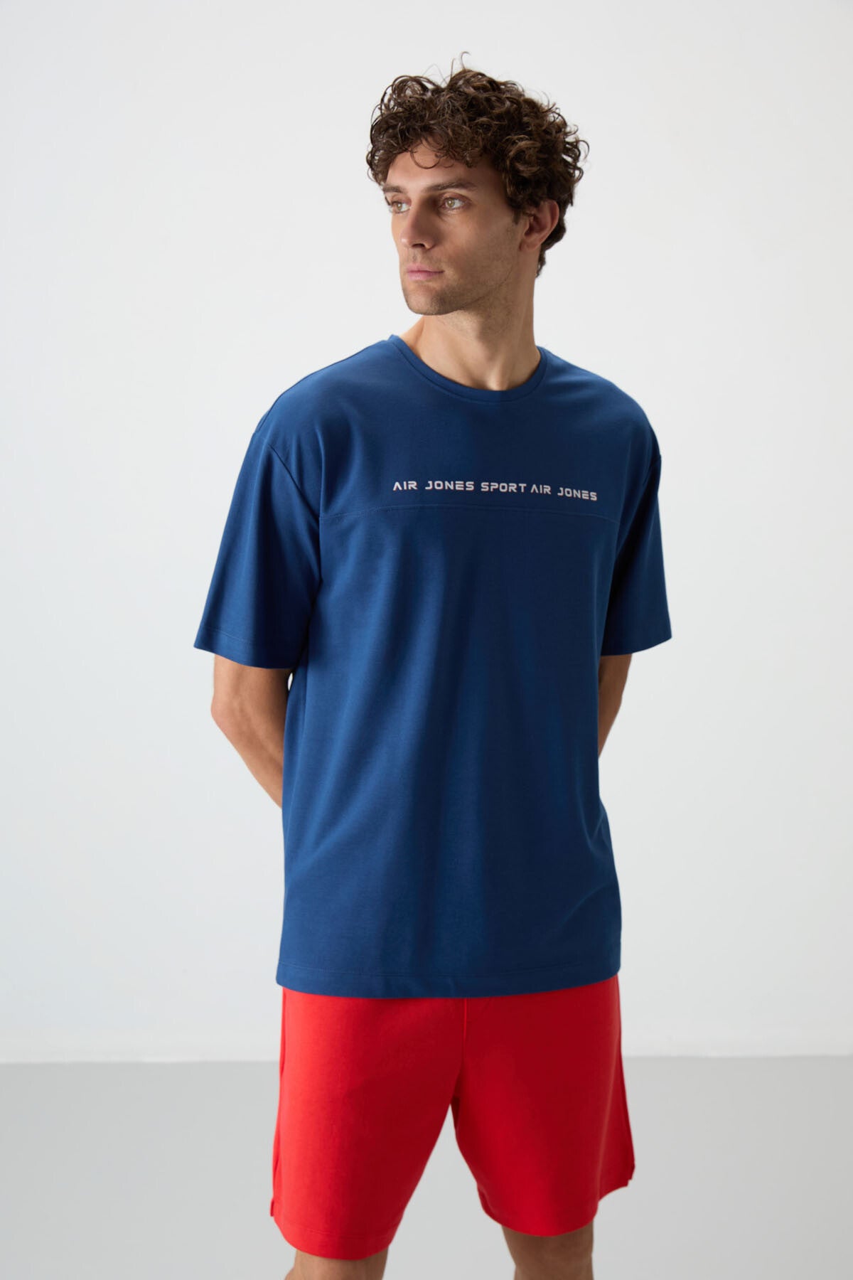 Parliament Cotton Thick Textured Surface Oversize Fit Printed Men's T-Shirt - 88371