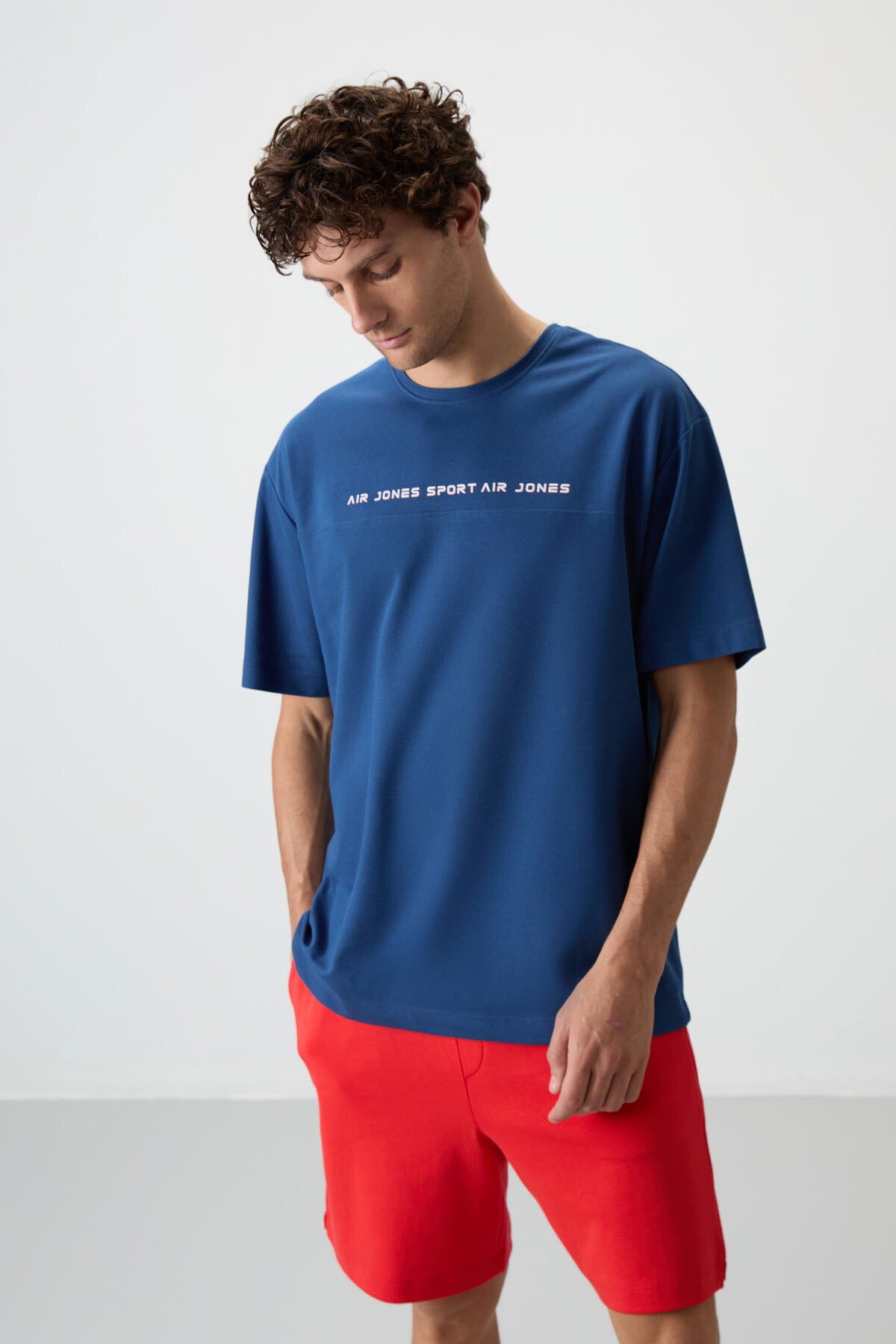 Parliament Cotton Thick Textured Surface Oversize Fit Printed Men's T-Shirt - 88371