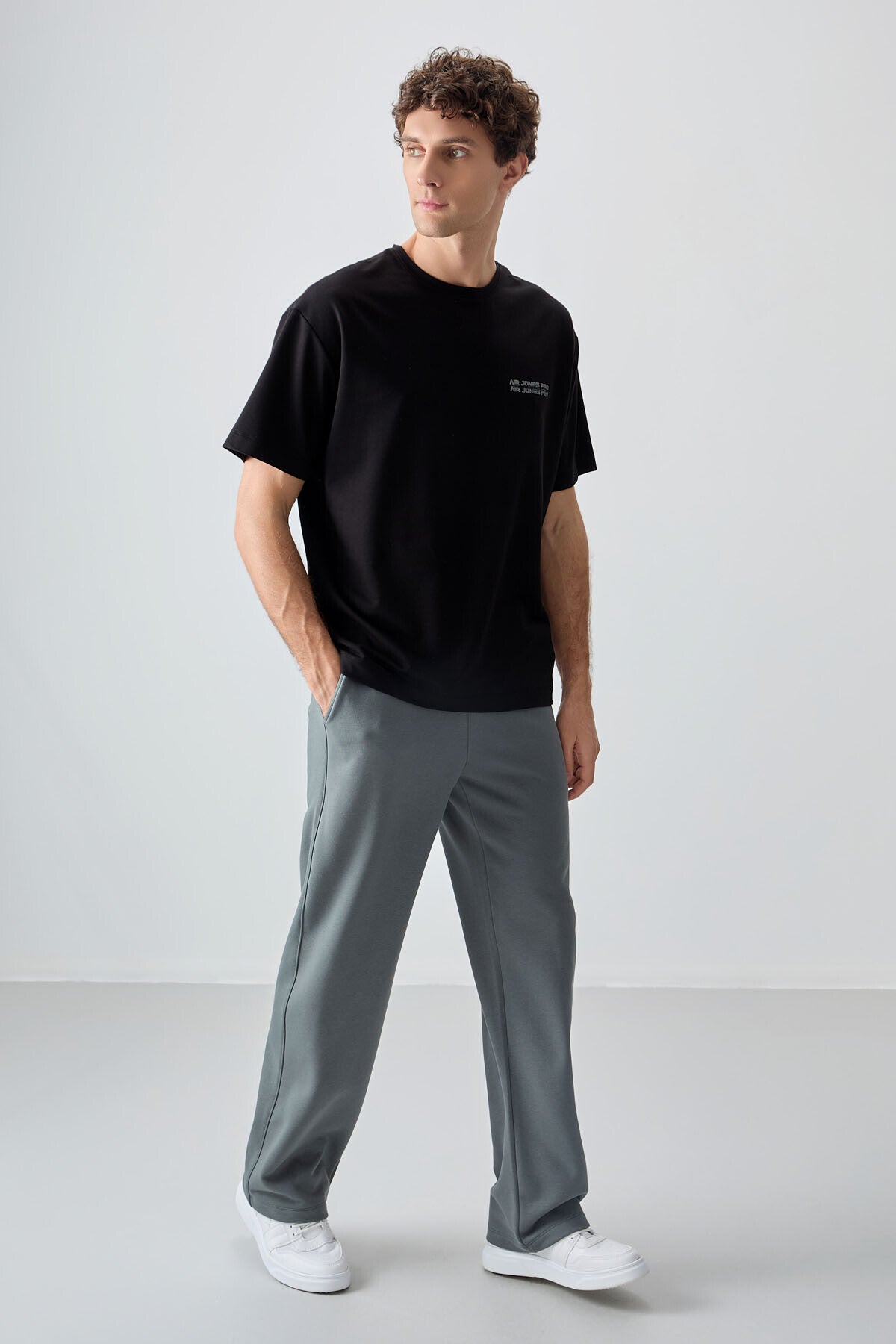 Black Cotton Thick Soft Textured Oversize Fit Printed Men's T-Shirt - 88375