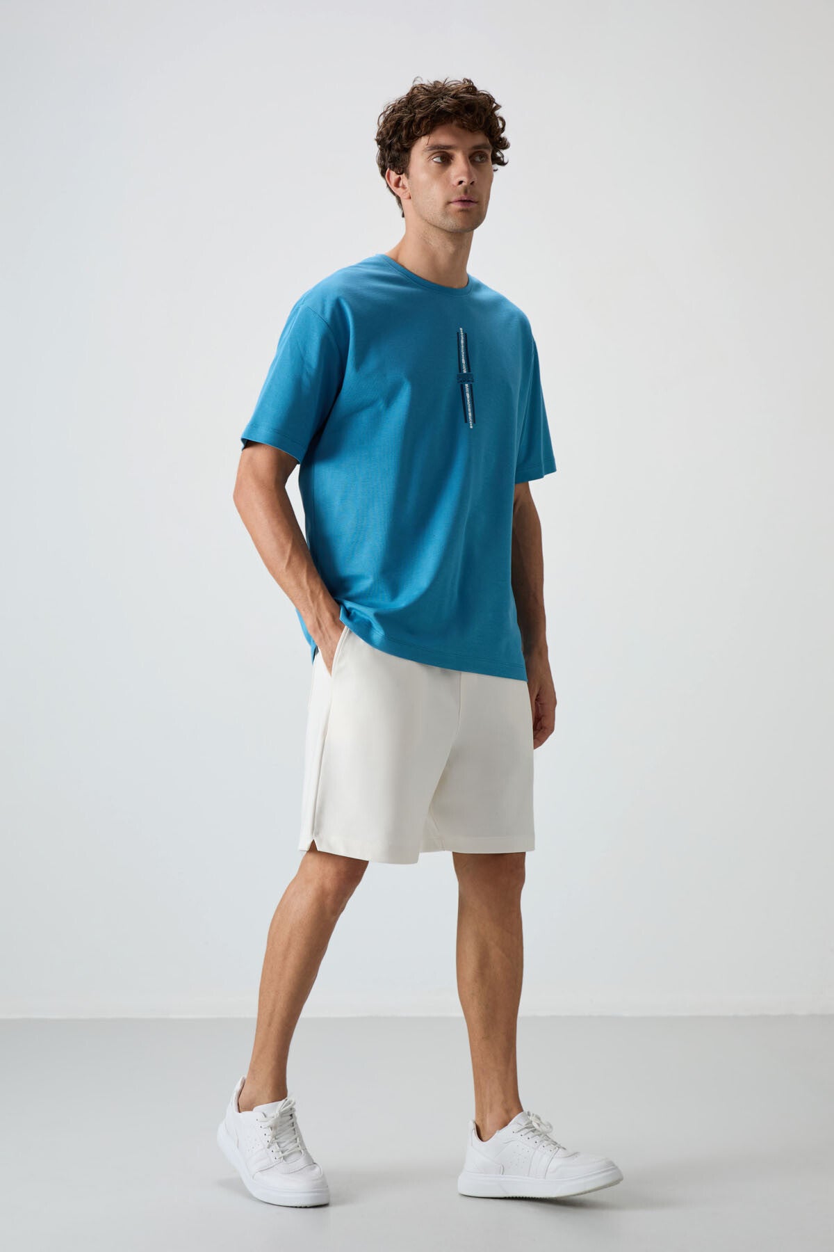 Ekru Cotton Thick Soft Textured Comfort Fit Basic Men's Shorts - 81274