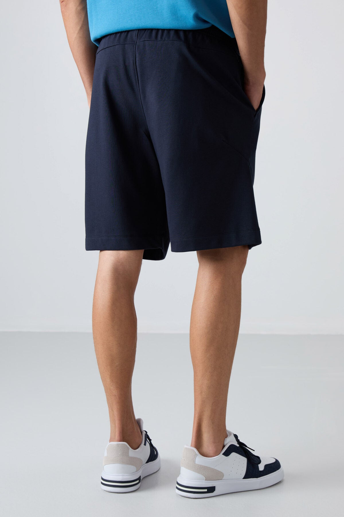 Navy Blue Cotton Thick Soft Textured Comfort Fit Printed Men's Shorts - 81263