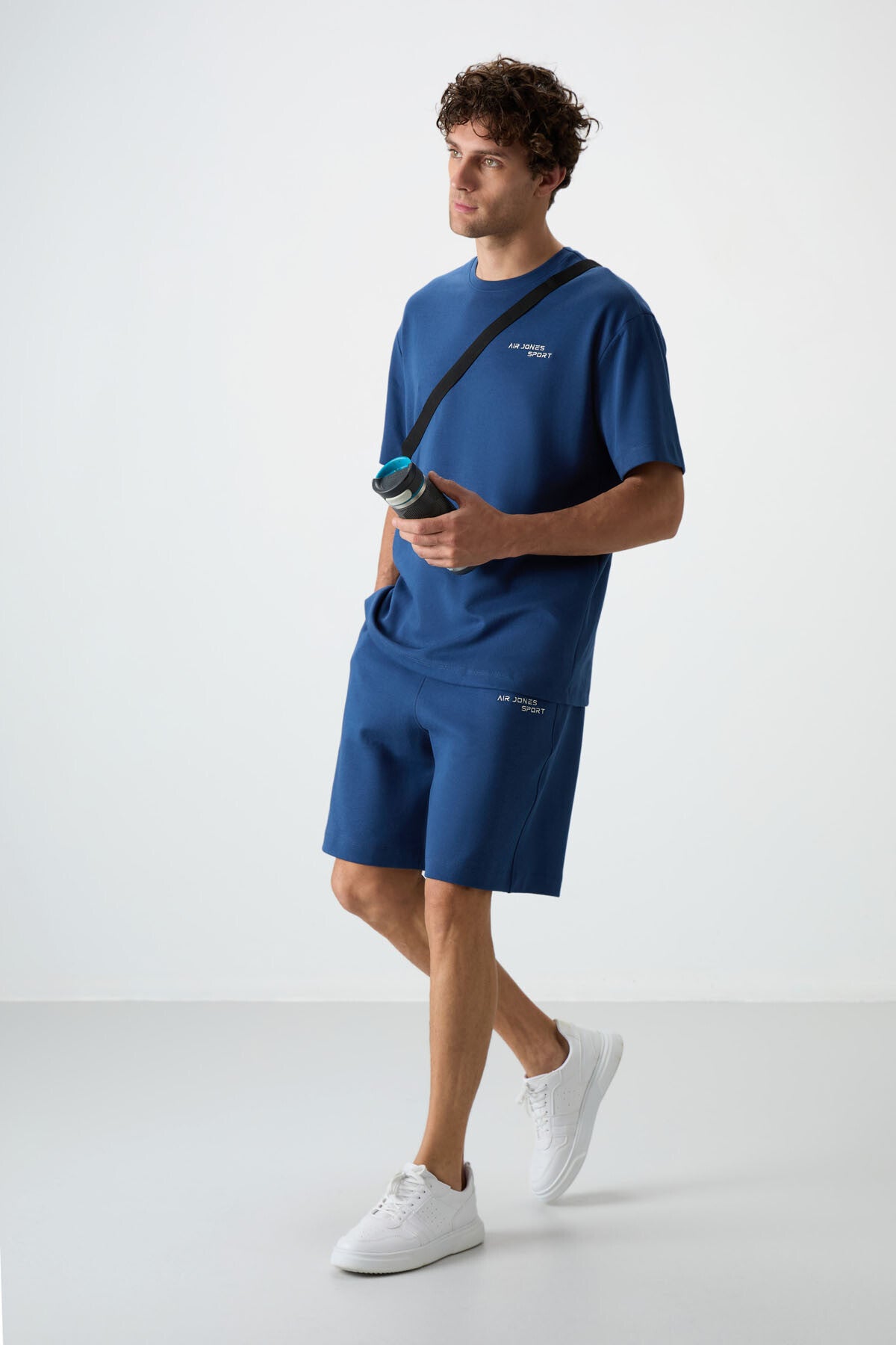 Parlament Cotton Thick Soft Textured Oversize Fit Embroidered Men's Shorts Set - 85250