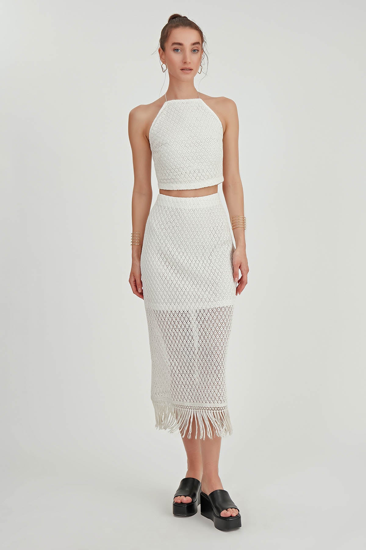 MIDI HEIGHT LAYERED SKIRT
