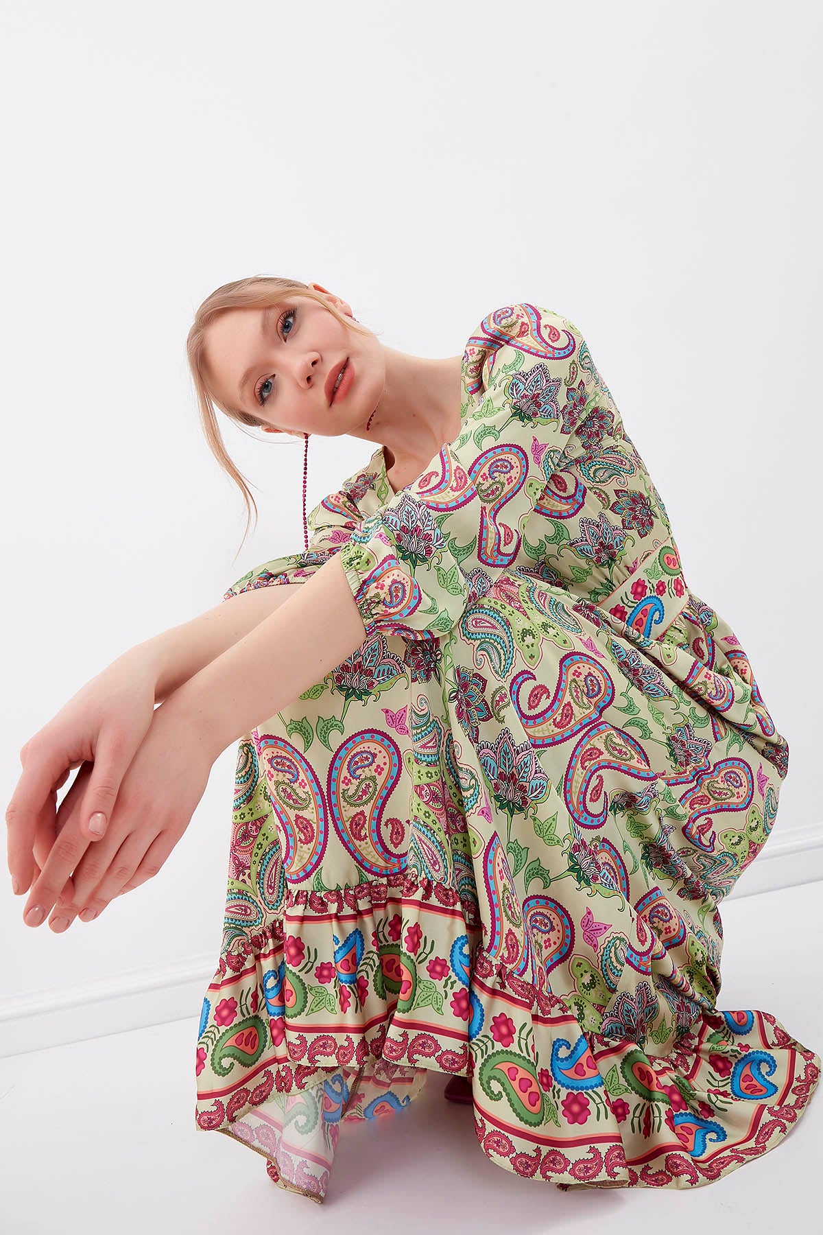 ETHNIC PATTERN LONG DRESS