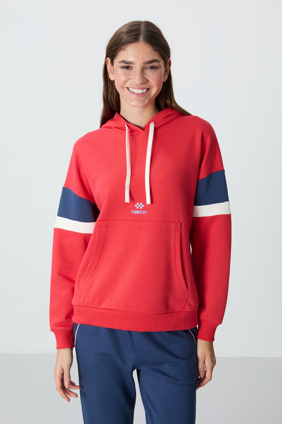 Fiesta Compact Cotton Thick Smooth Textured Hooded Oversize Fit Women's Sweatshirt - 97290
