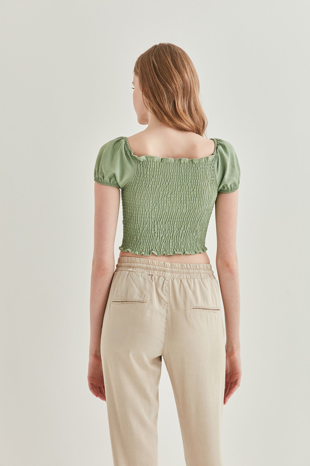 COILED FRONT DRAWSTRING MINI BLOUSE