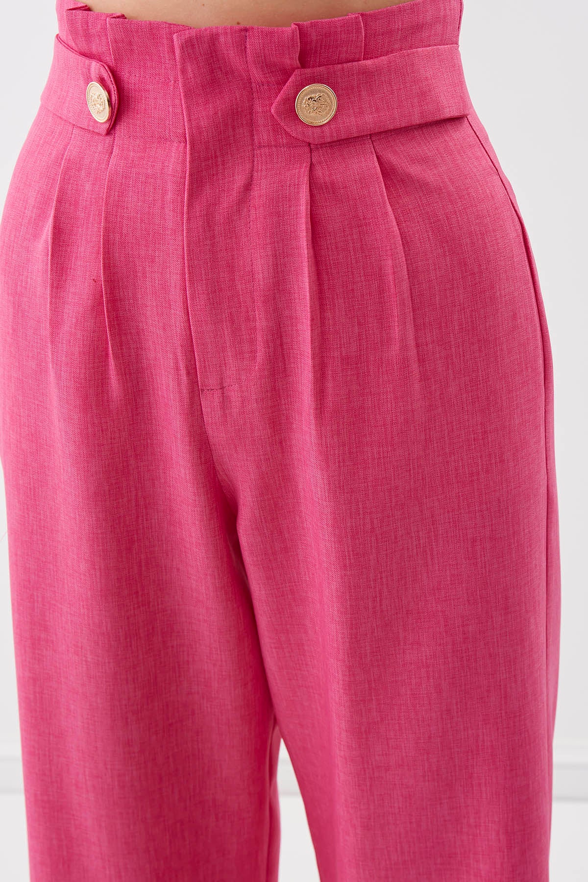 GOLD BUTTON DETAILS TROUSERS