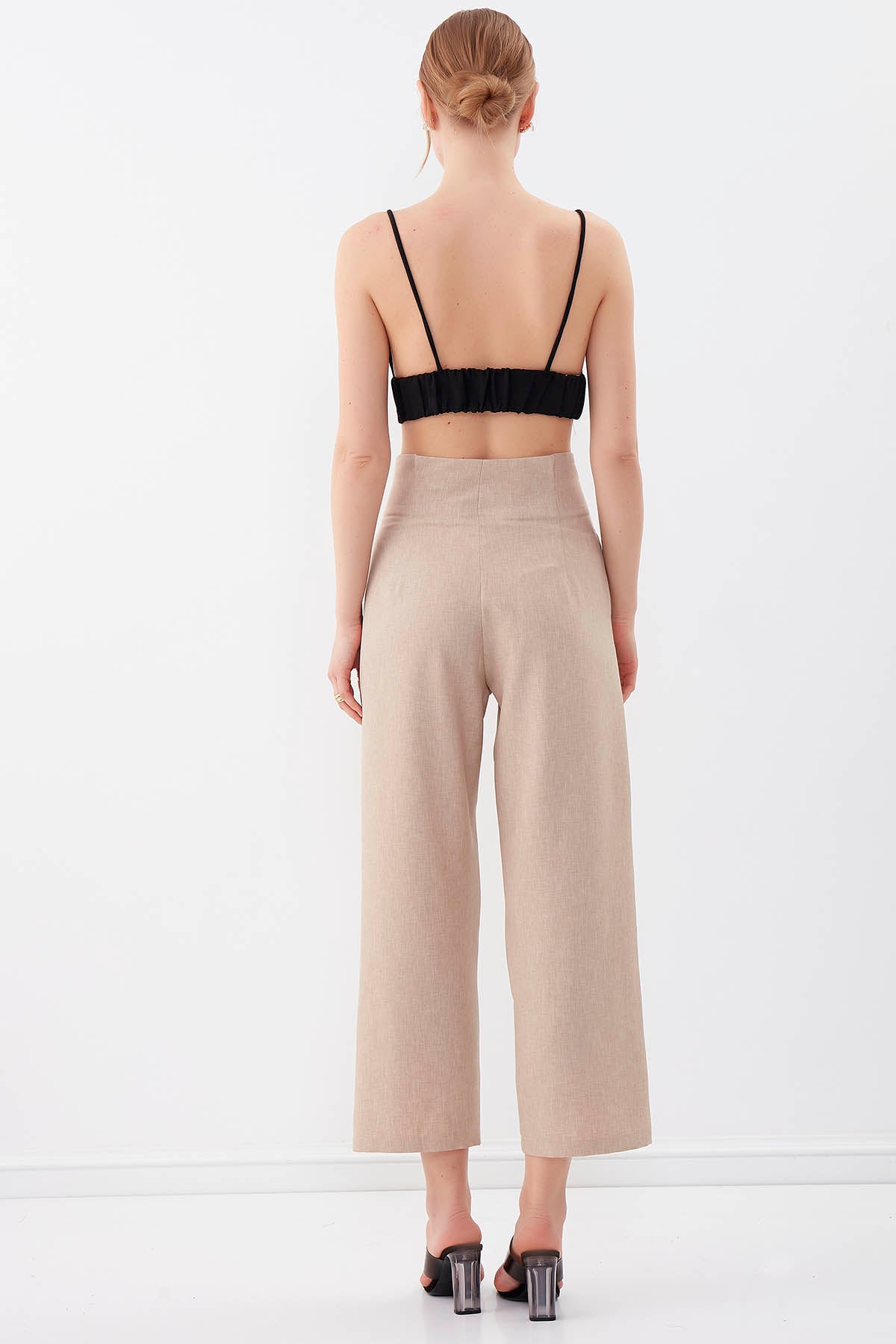GOLD BUTTON DETAILS TROUSERS
