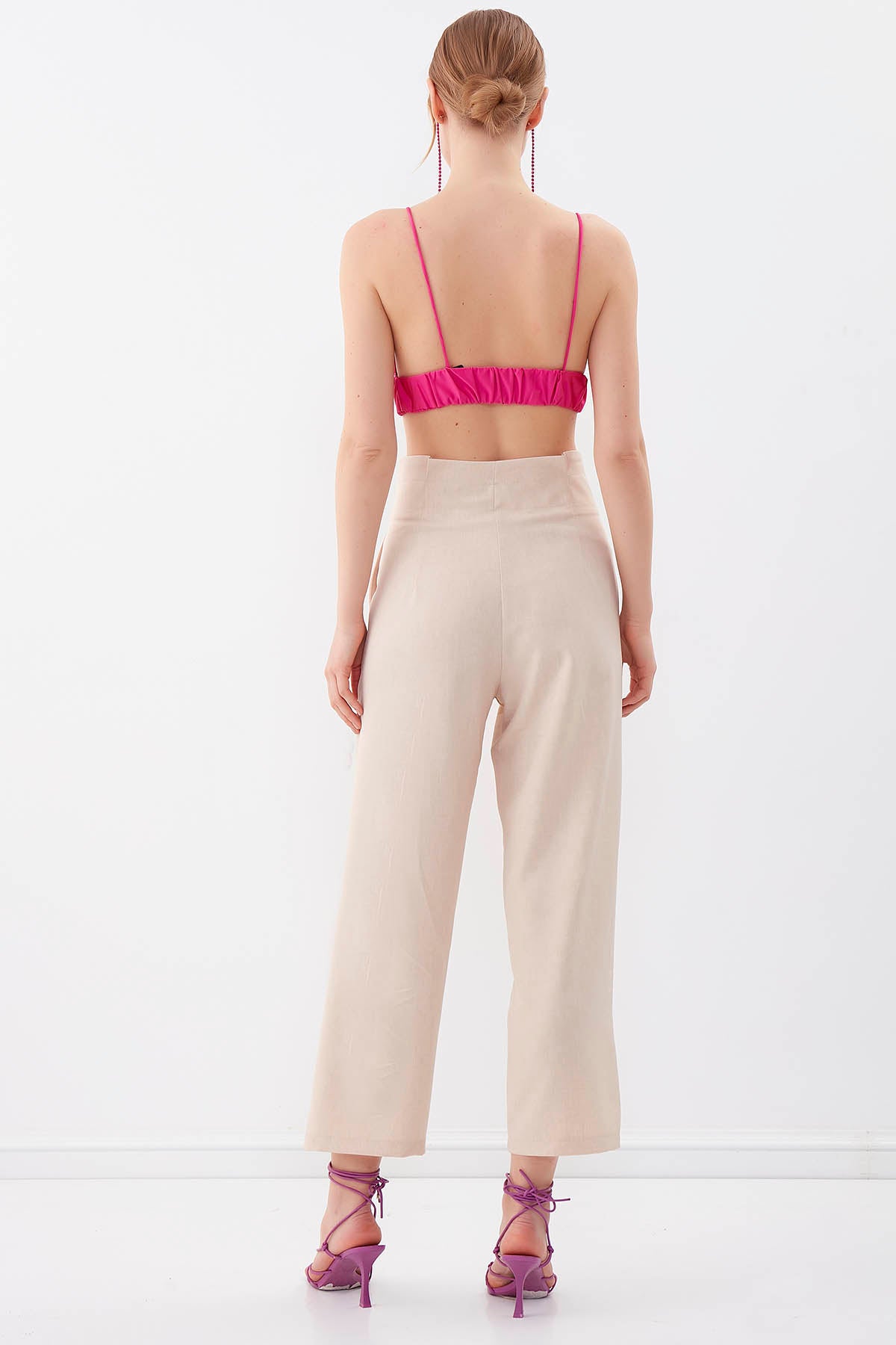 GOLD BUTTON DETAILS TROUSERS
