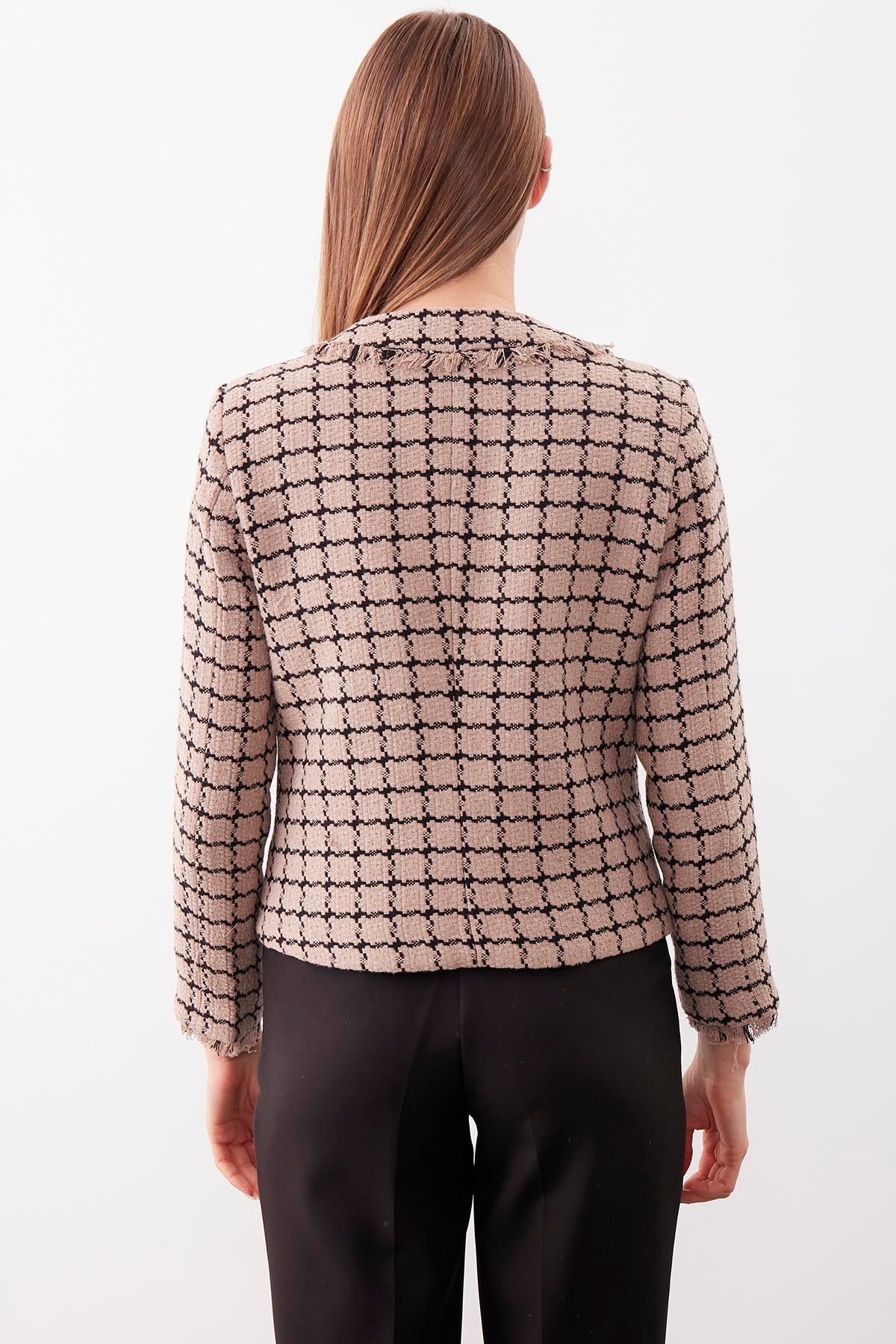 GOLD BUTTON PATTERNED CLASSY JACKET