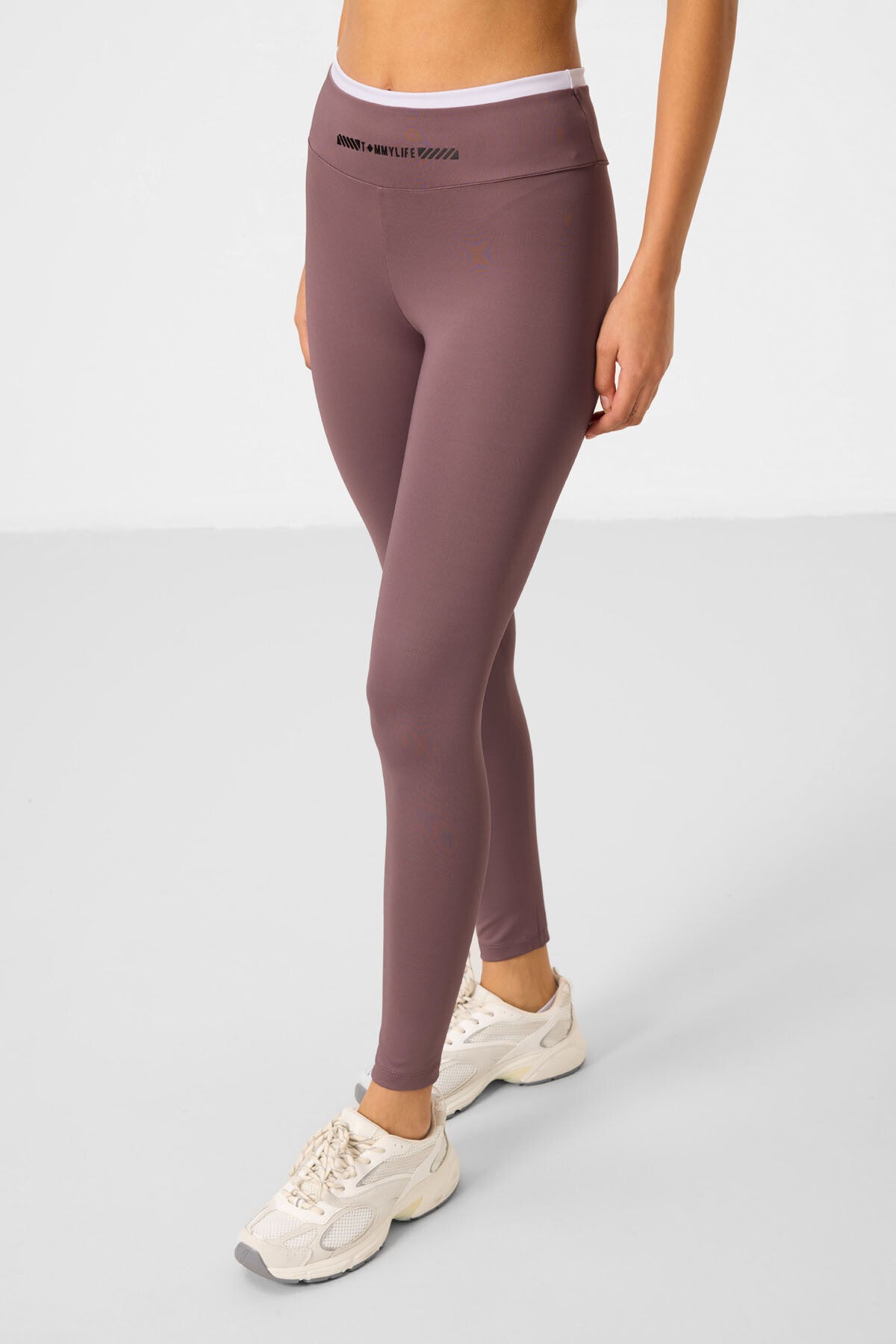 Dried Rose Polyester Flexible Standard Fit Performance Women's Tights Set - 95333