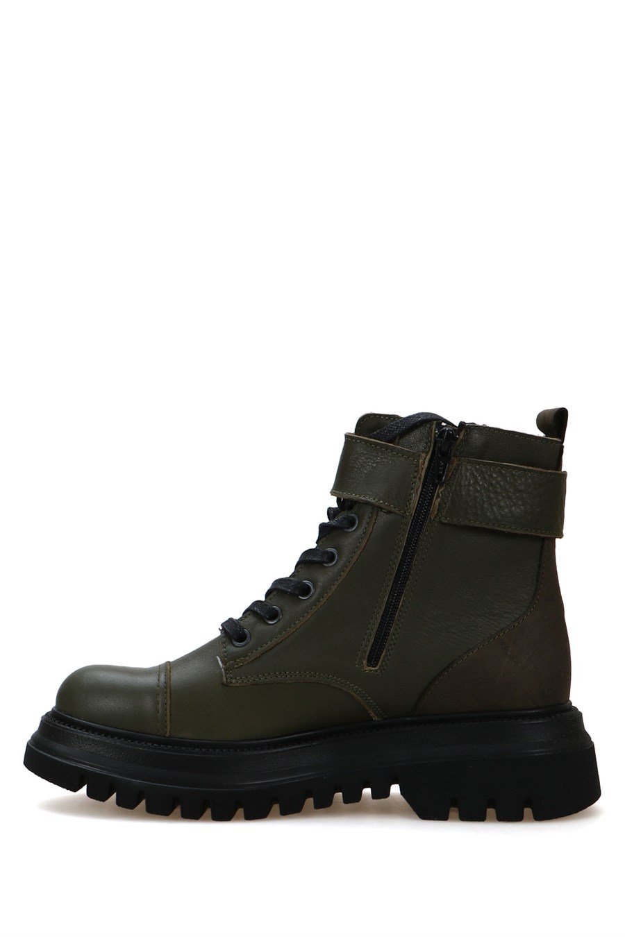 Cate Genuine Leather Khaki Antic Outdoor Female Boots