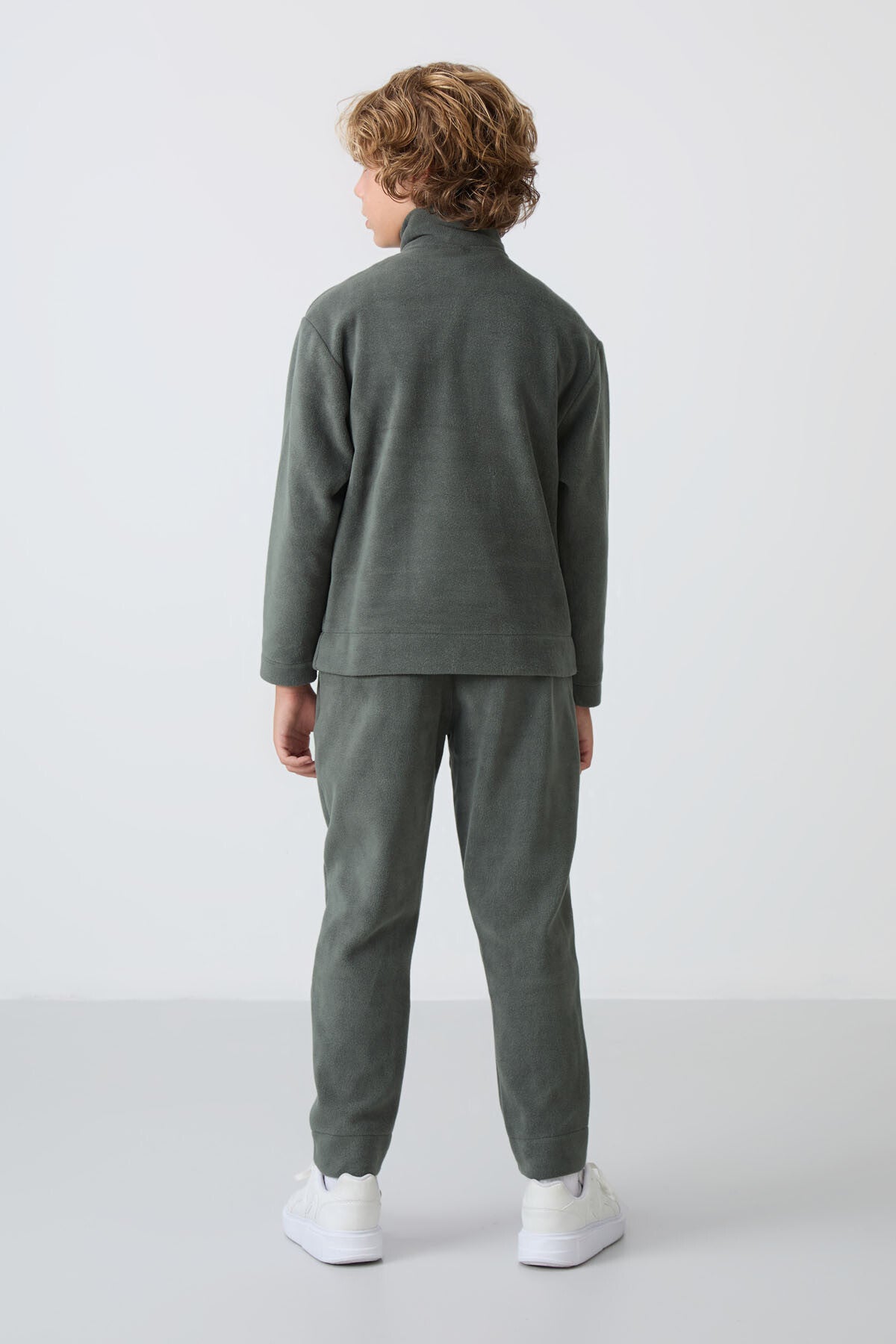 Thick Right Soft Textured Standard Fit Embroidered Fleece Boys' Tracksuit Set - 11218