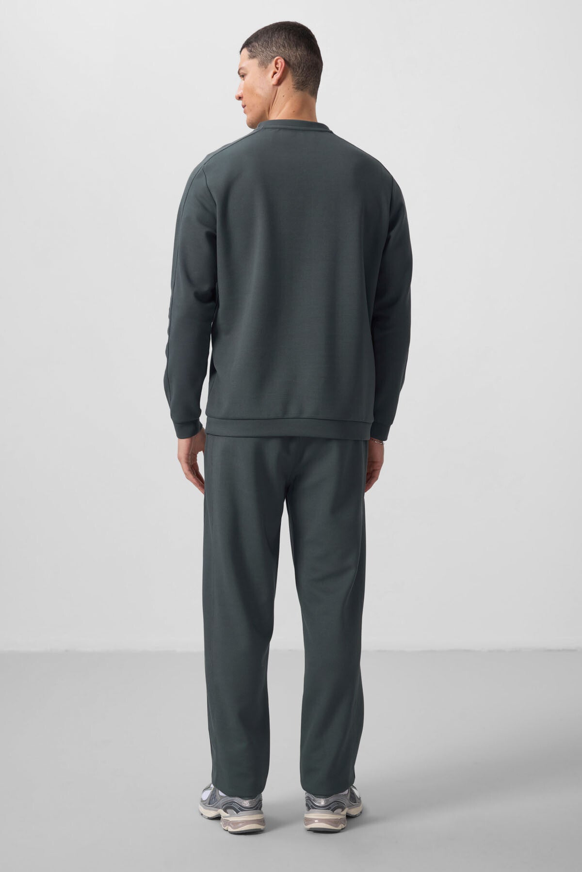 Textured Surface Right Oversize Men's Tracksuit Set - 85275