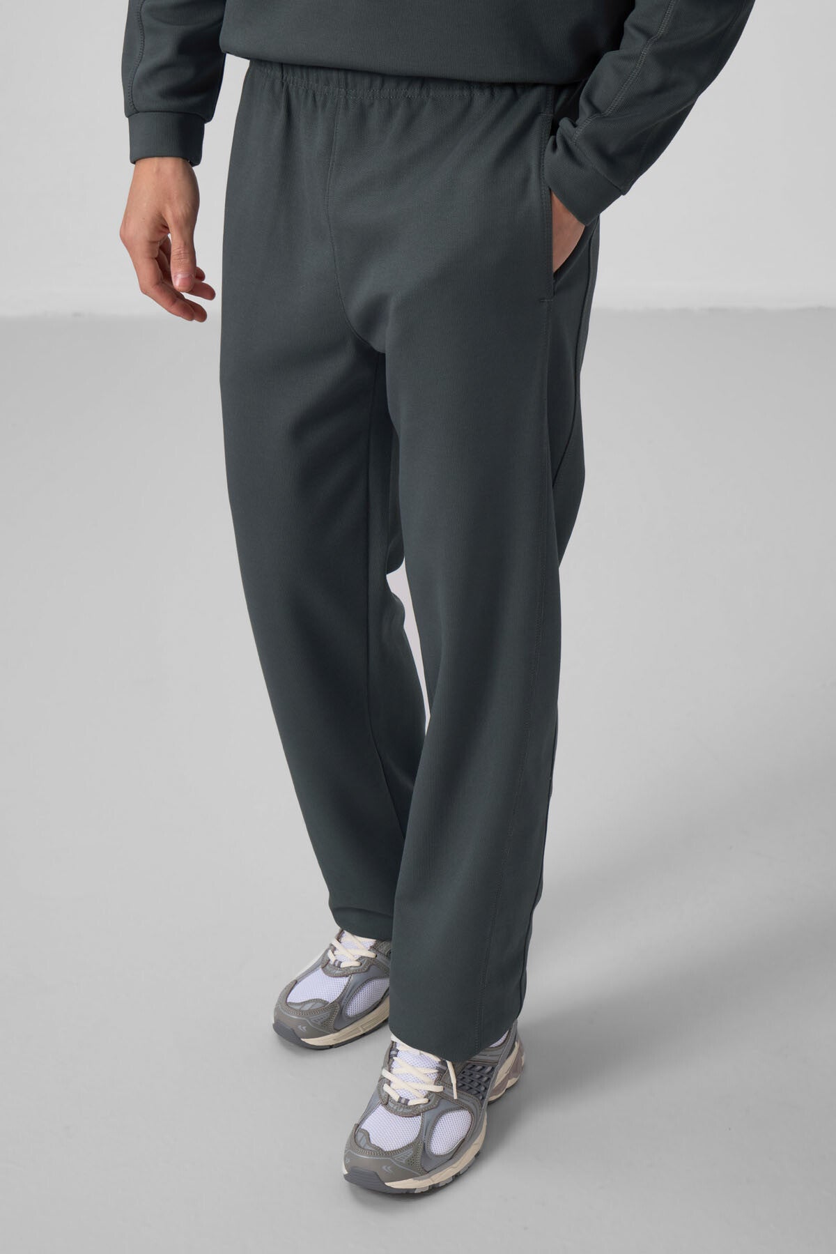Textured Surface Right Oversize Men's Tracksuit Set - 85275