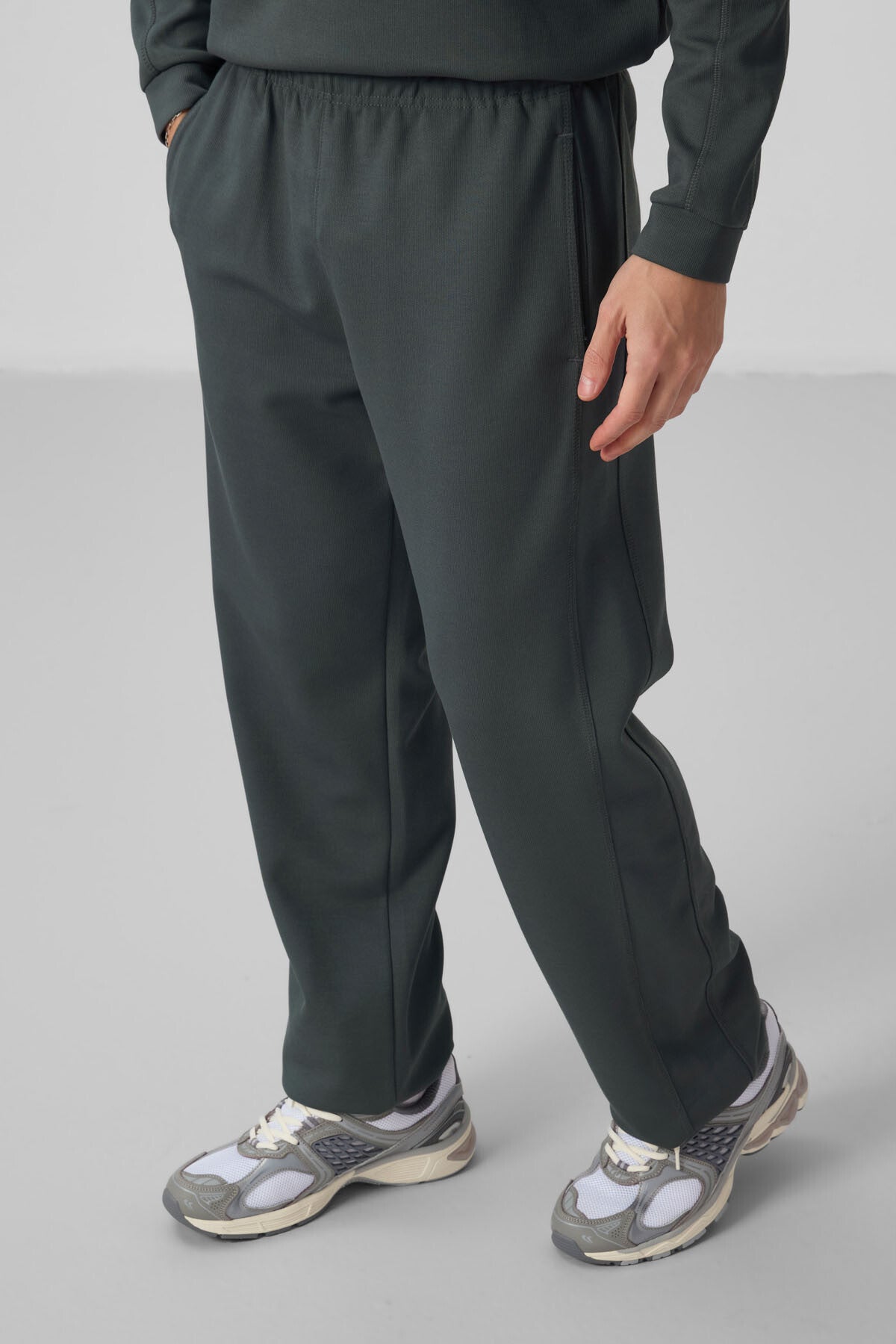 Textured Surface Right Oversize Men's Tracksuit Set - 85275