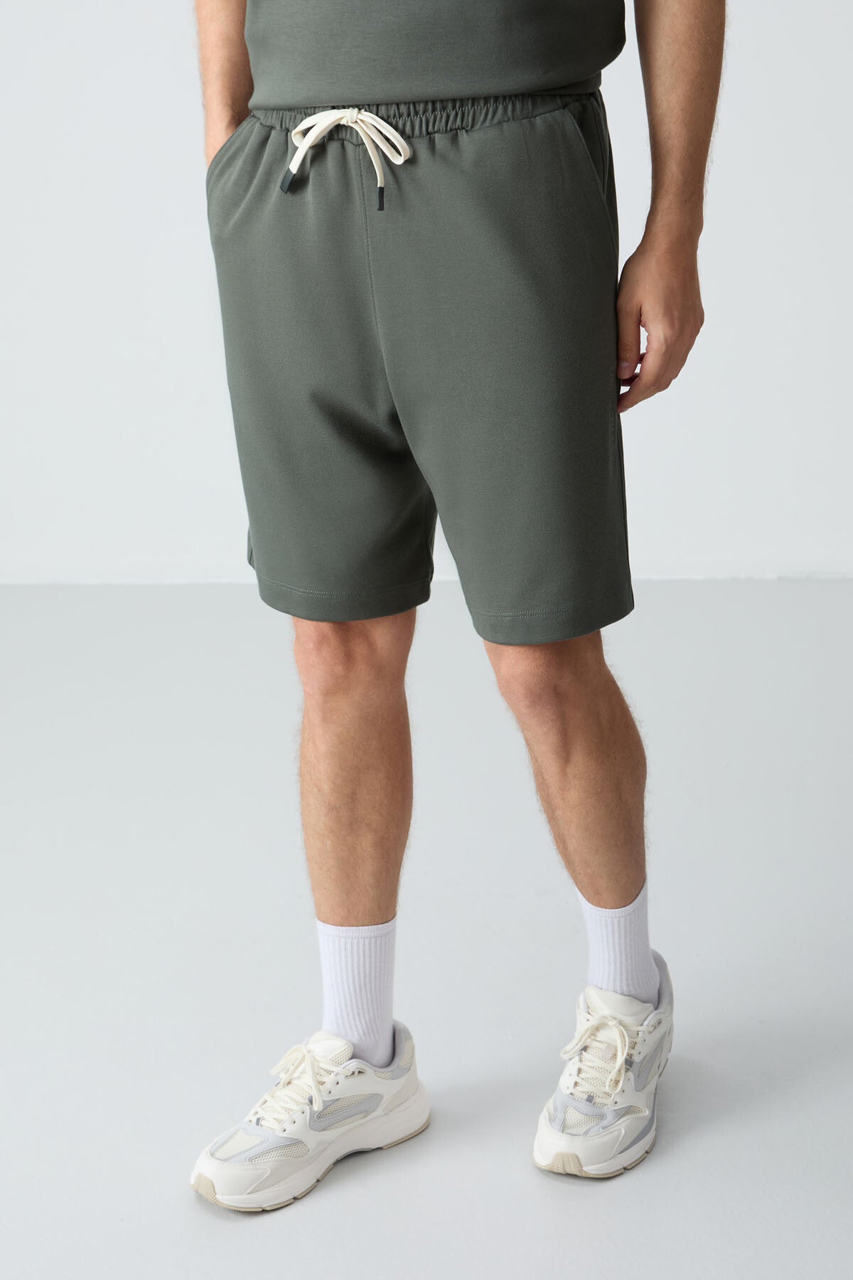 Cotton Thick Soft Textured Oversize Fit Basic Men's Shorts Set - 85257